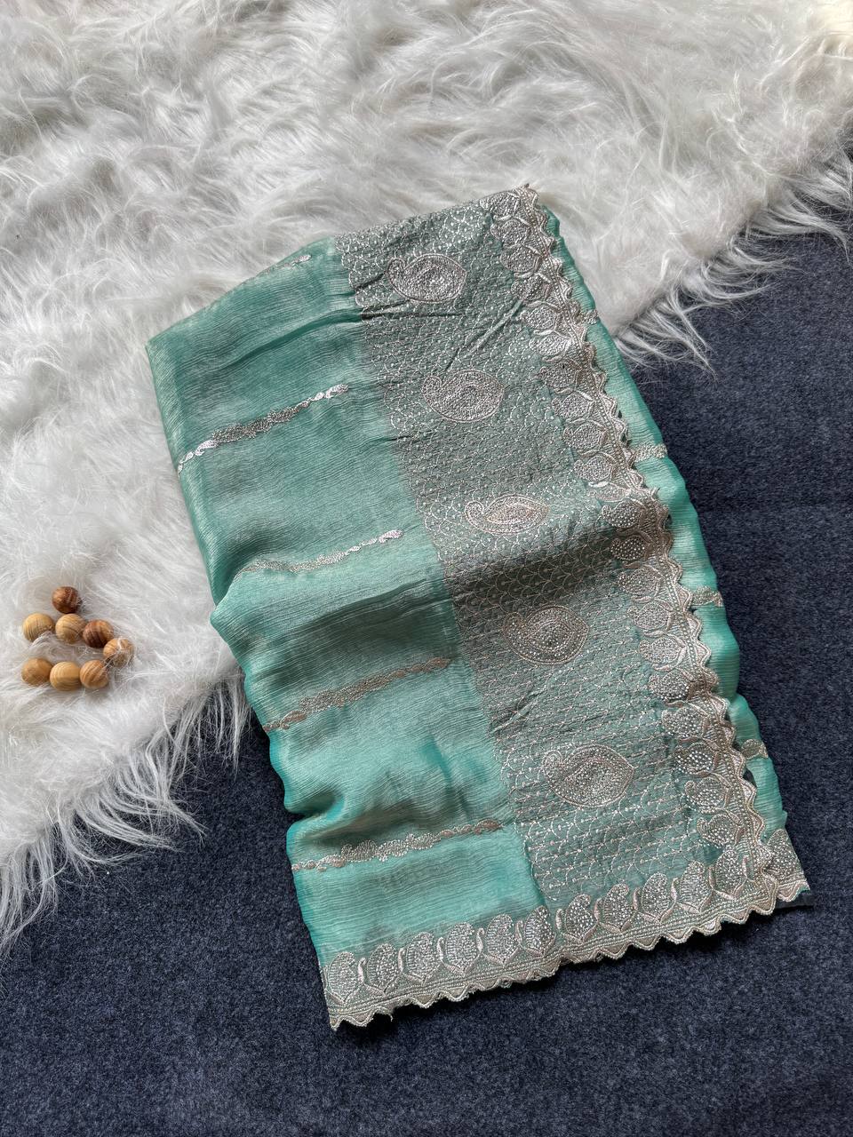 JimmyChoo Silk Zari Saree