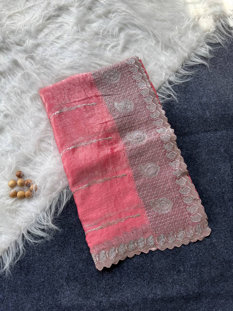 JimmyChoo Silk Zari Saree