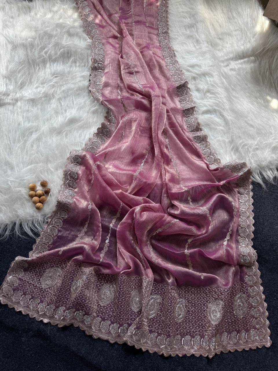 JimmyChoo Silk Zari Saree