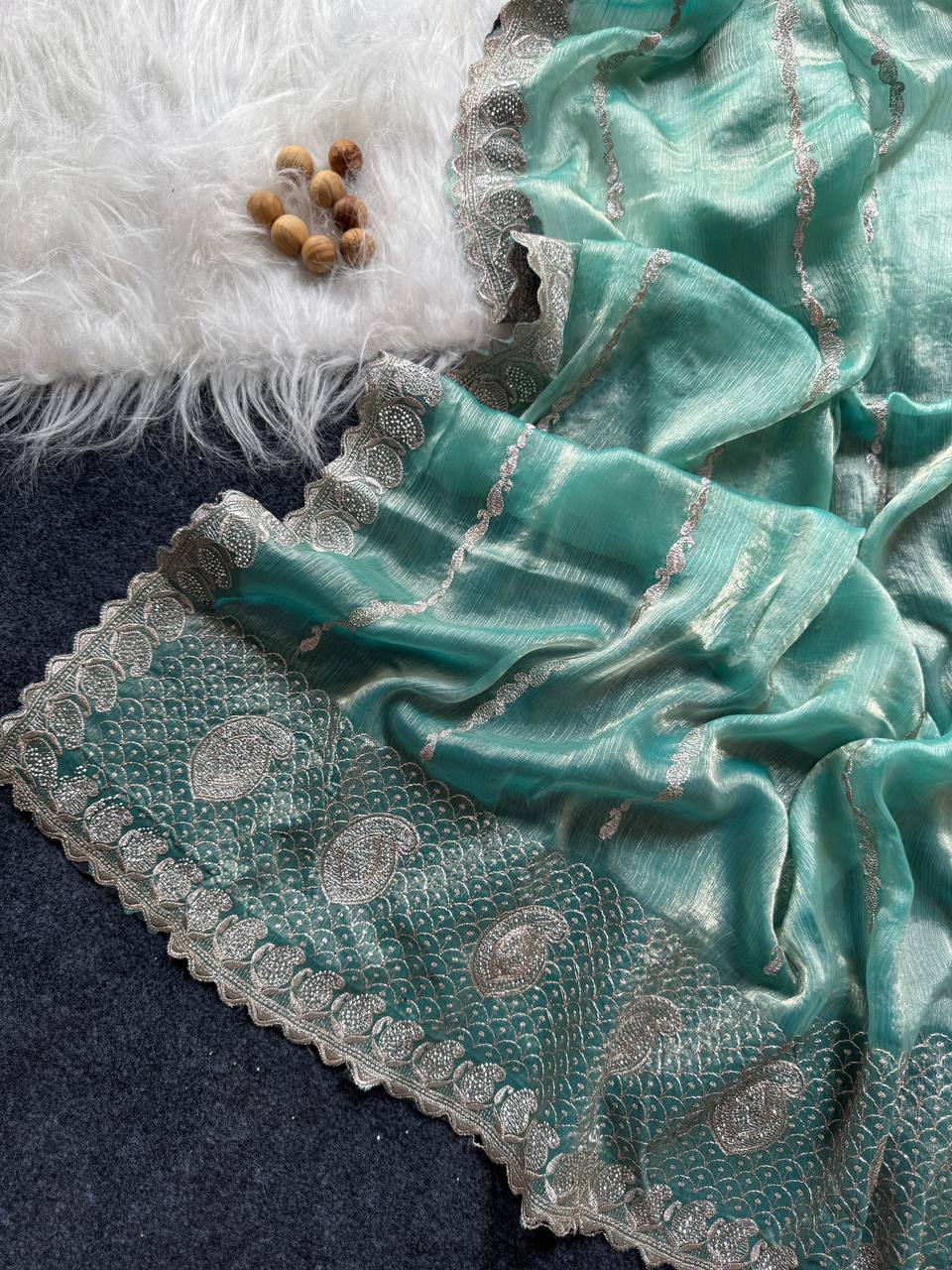 JimmyChoo Silk Zari Saree