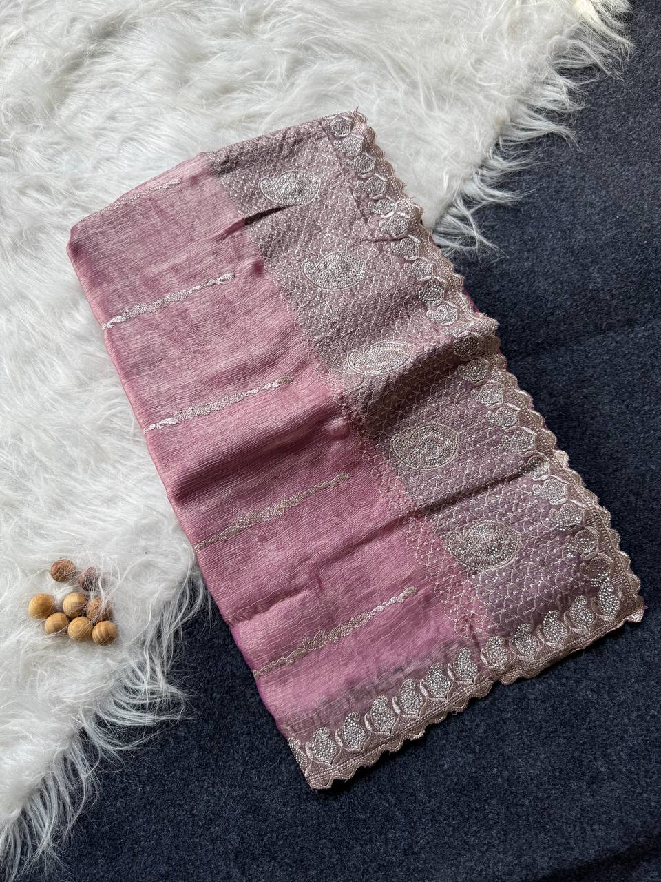 JimmyChoo Silk Zari Saree