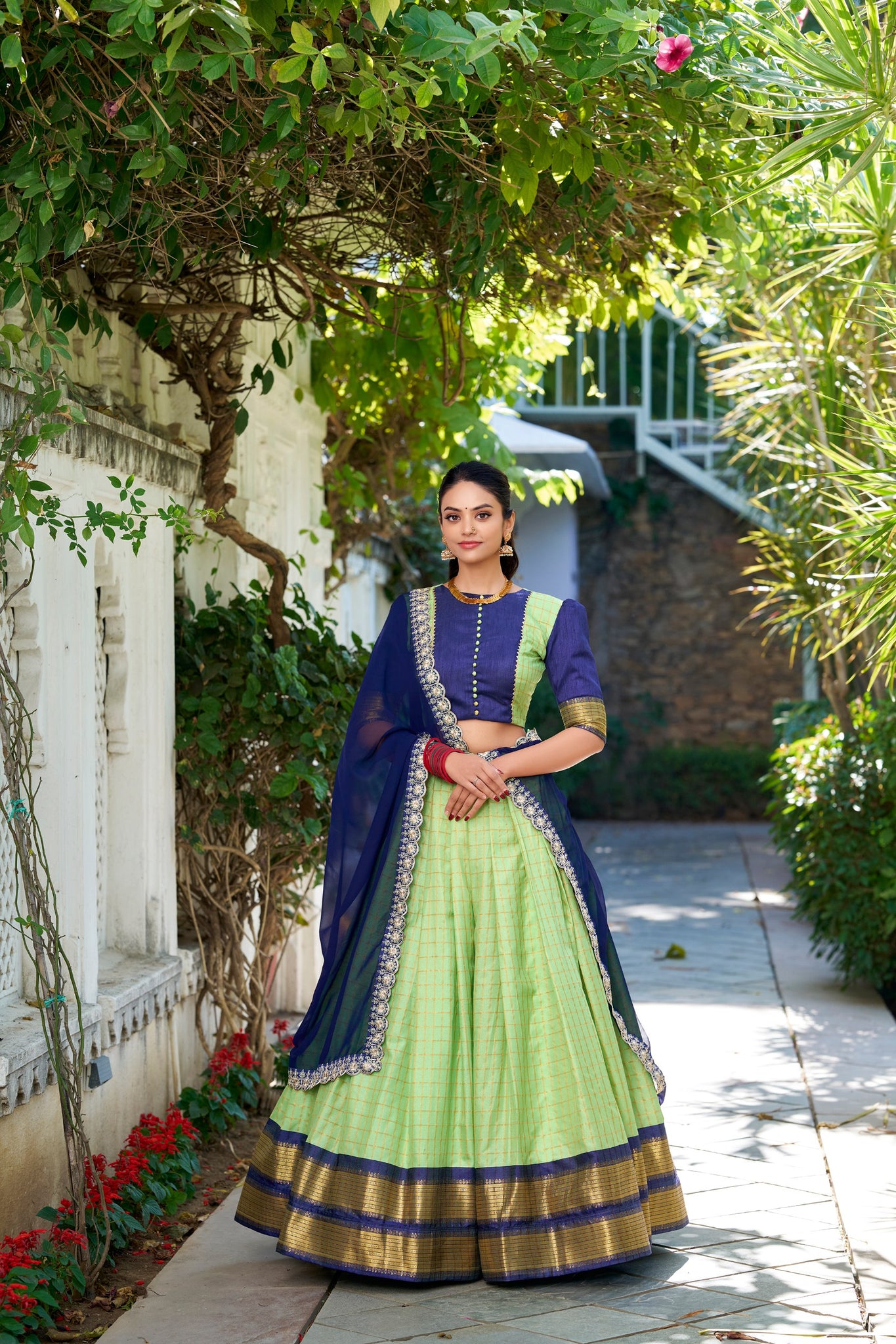 Zari chex traditional lehenga