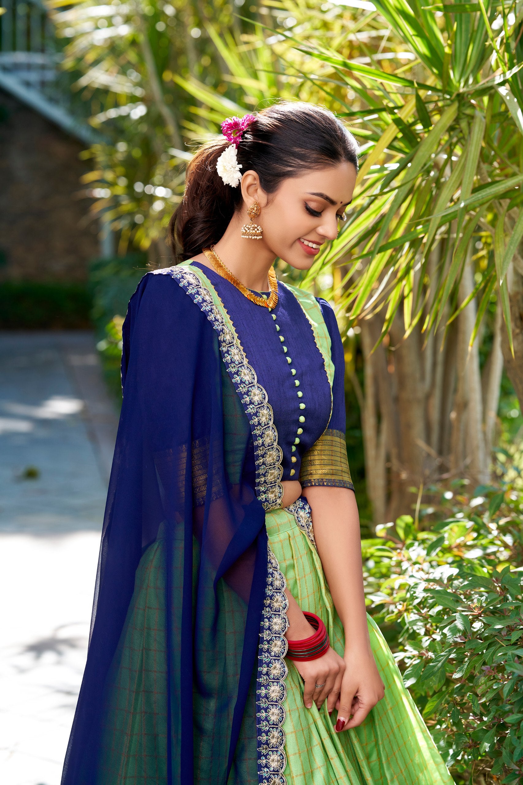 Zari chex traditional lehenga