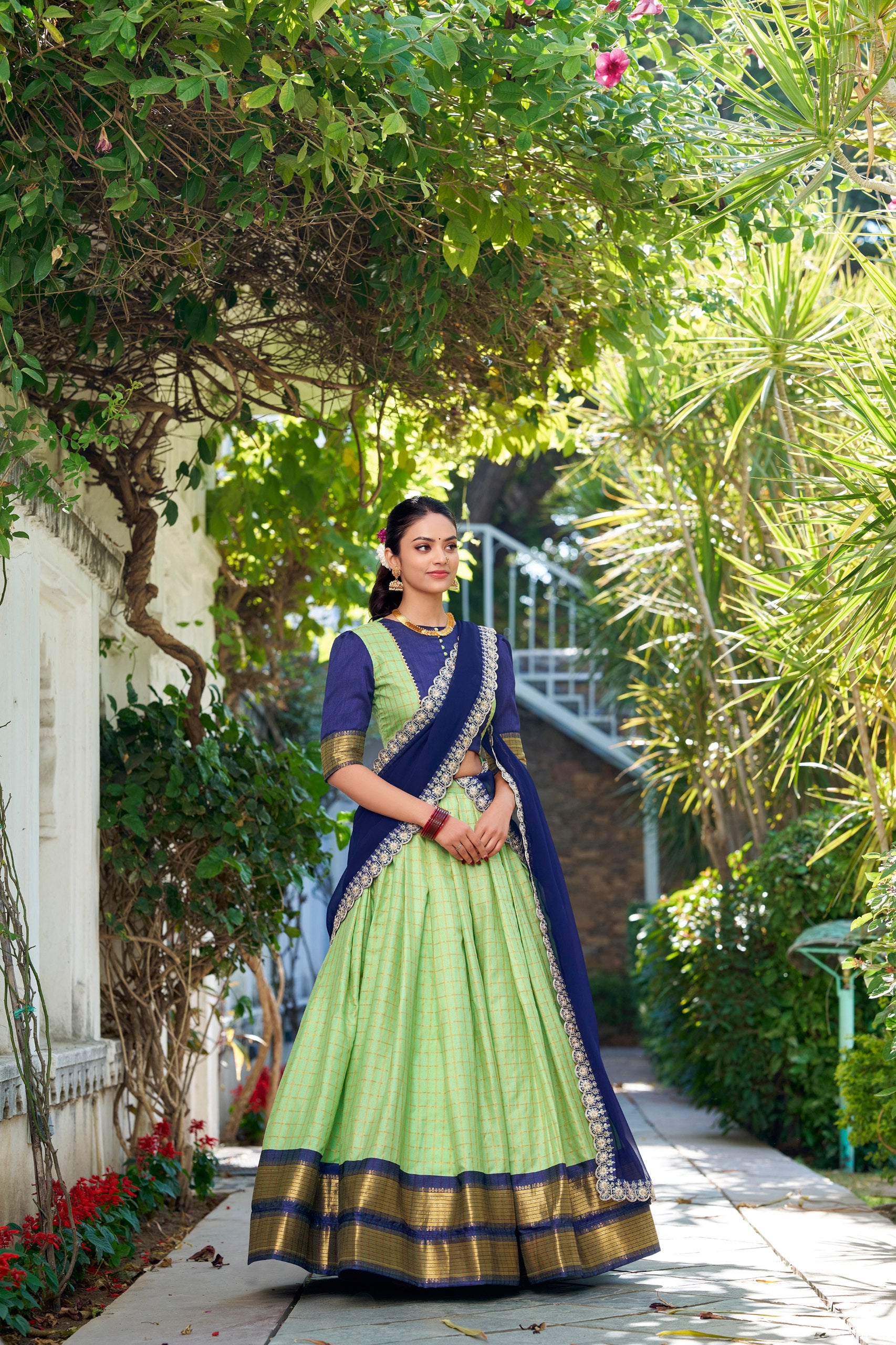 Zari chex traditional lehenga