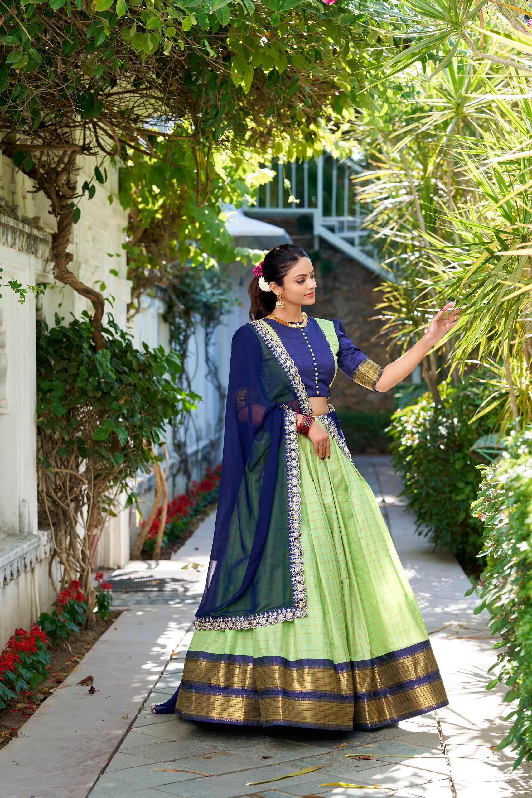 Zari chex traditional lehenga