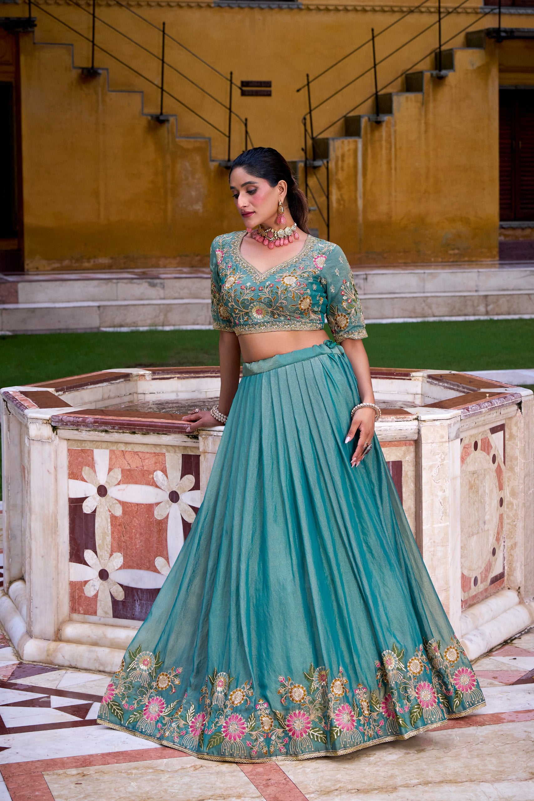 Zari shimmer Lehenga