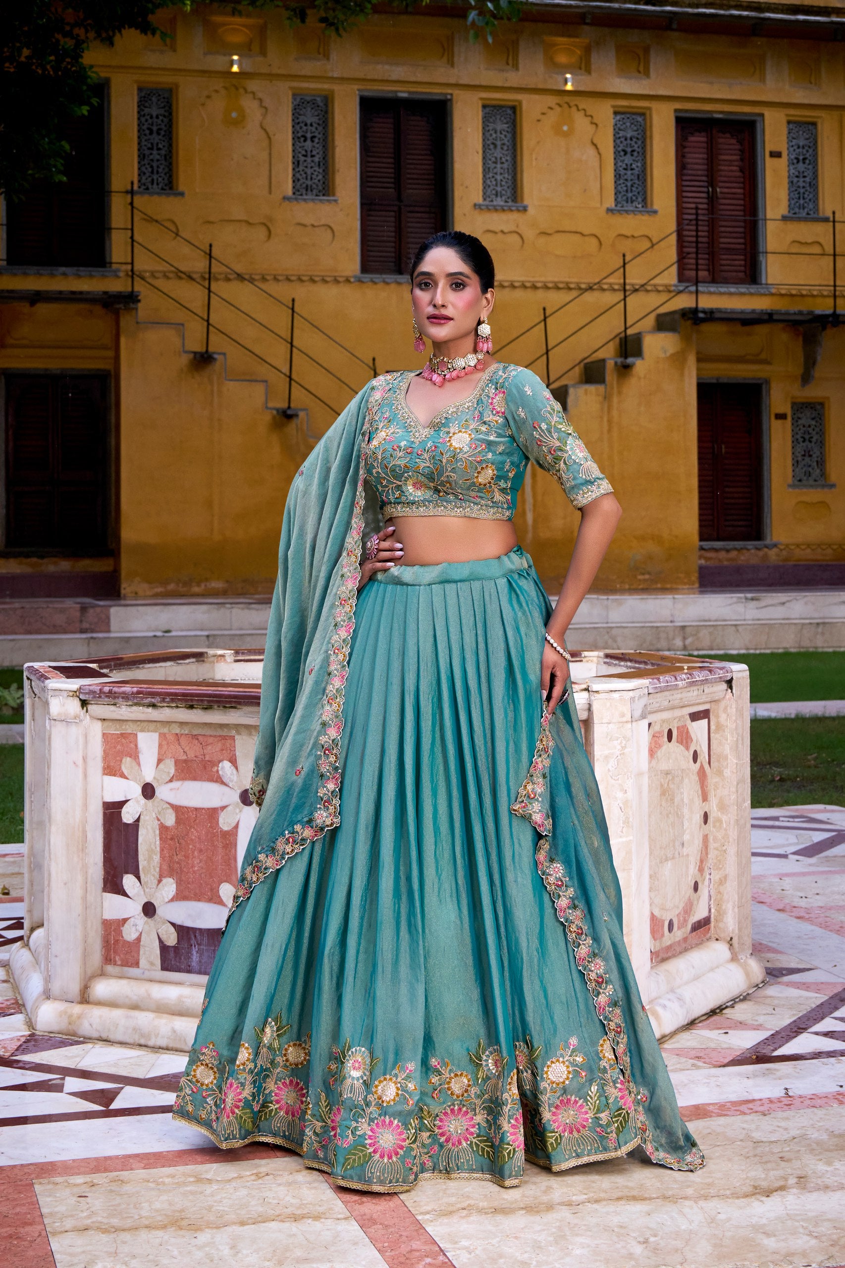 Zari shimmer Lehenga