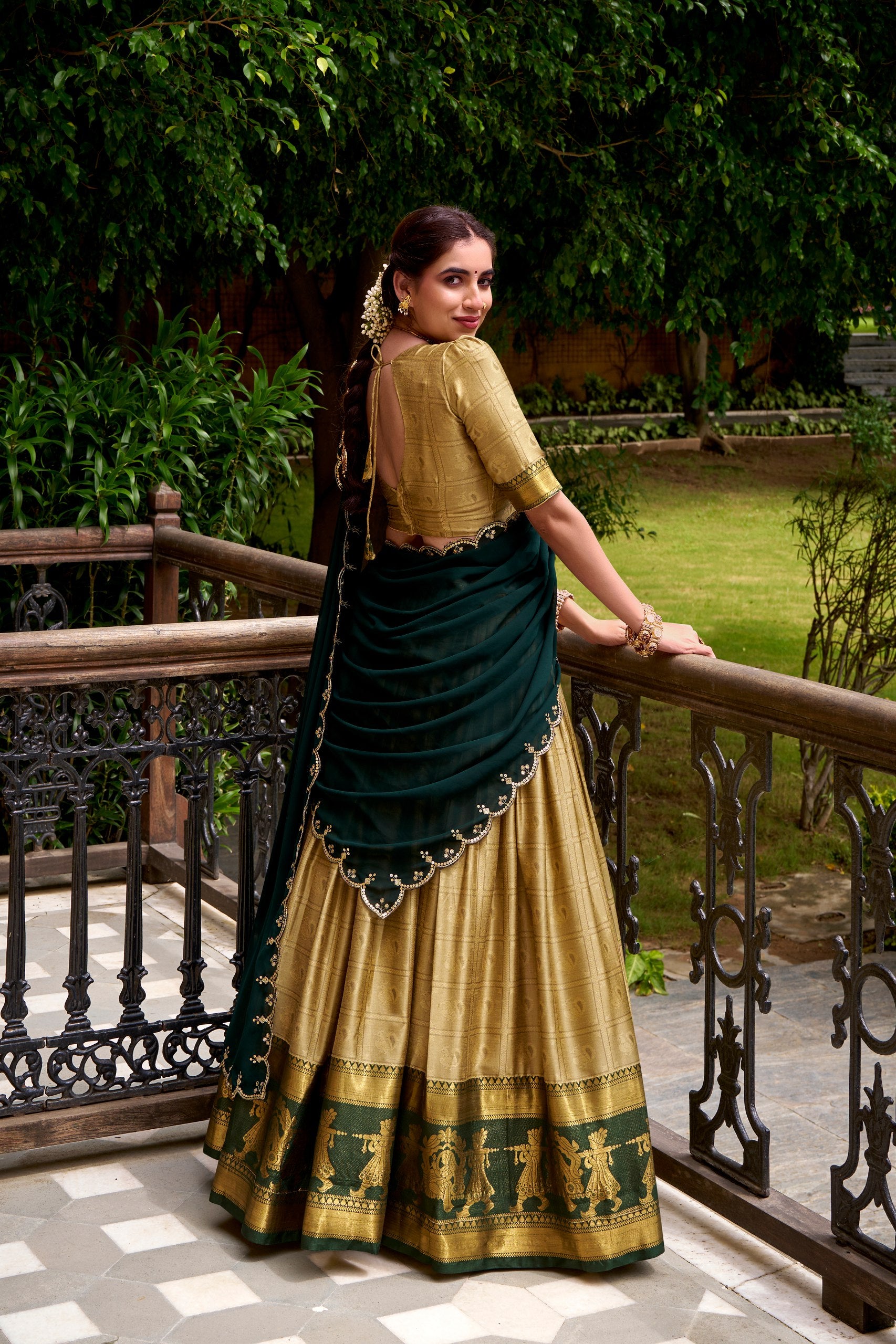 Poly cotton Half saree lehenga