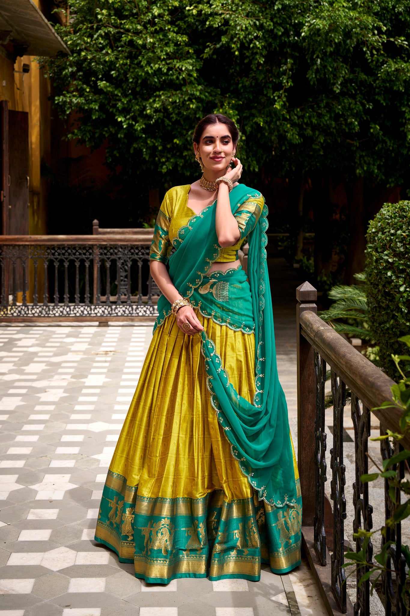 Poly cotton Half saree lehenga