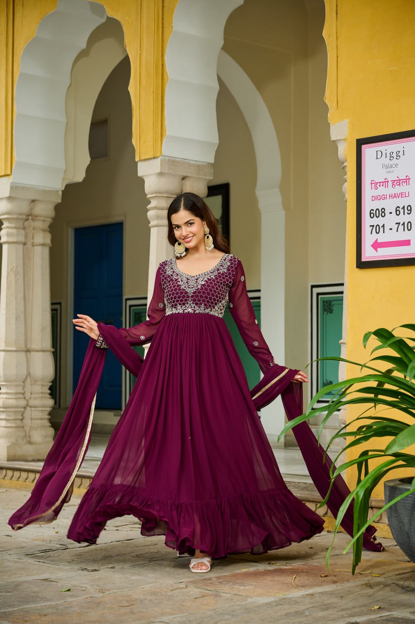 Premium designer Gown dupatta