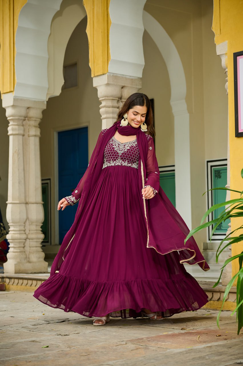 Premium designer Gown dupatta