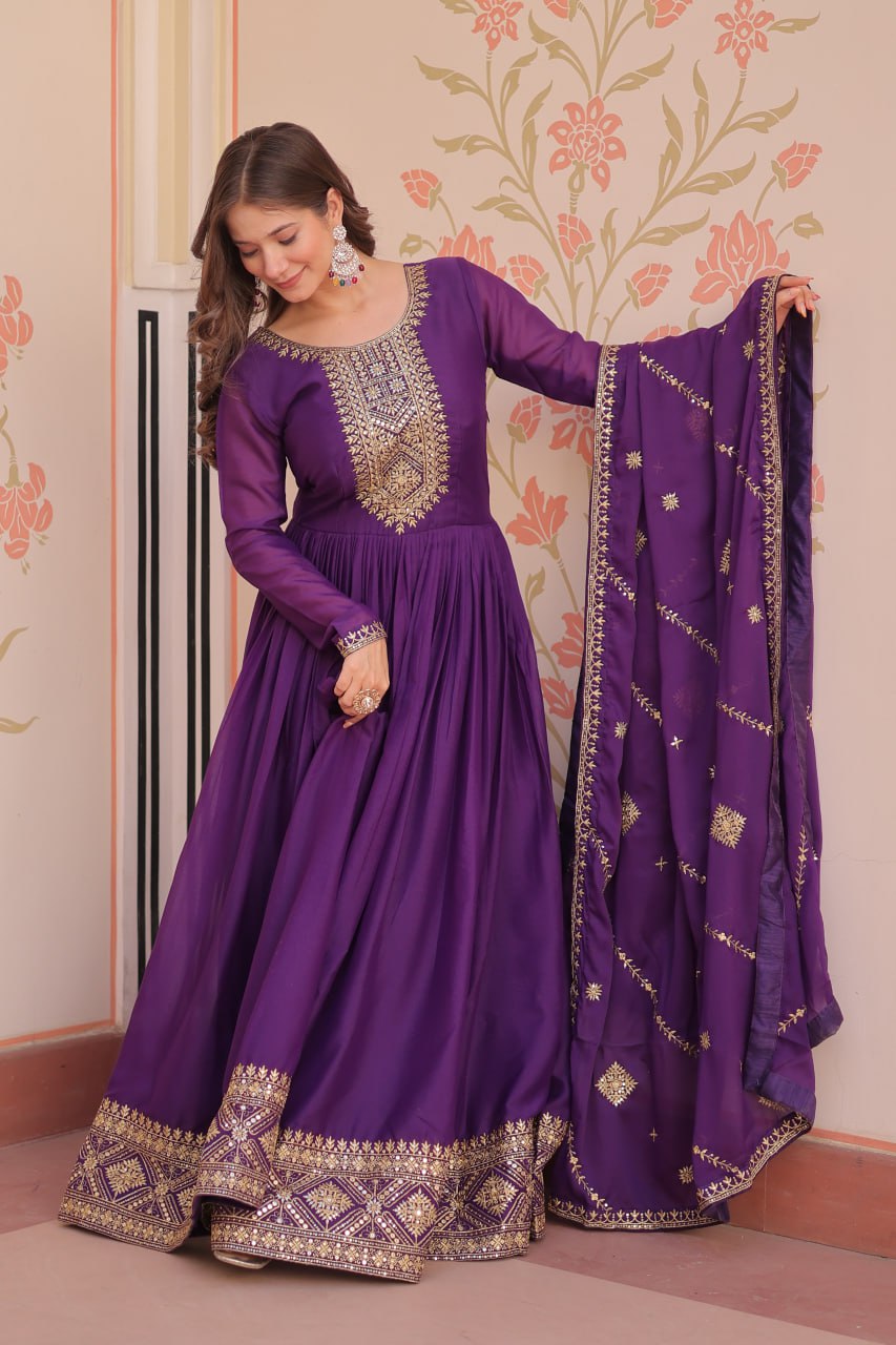 Premium designer Gown dupatta