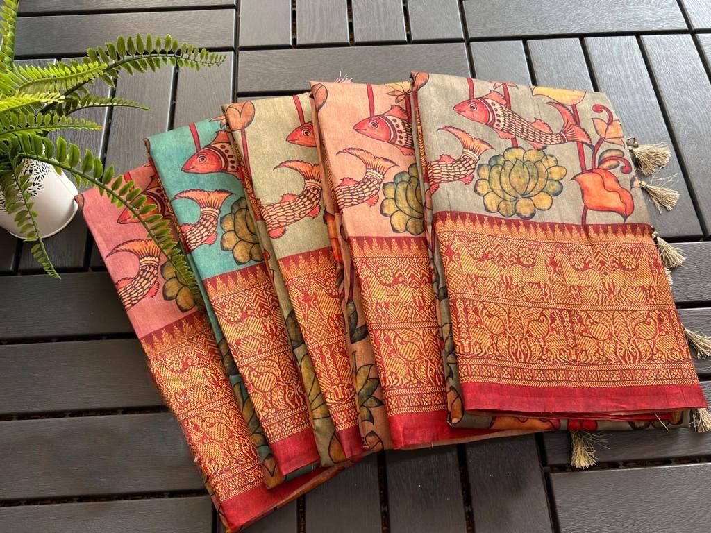 Digital Kalamkari Print Saree