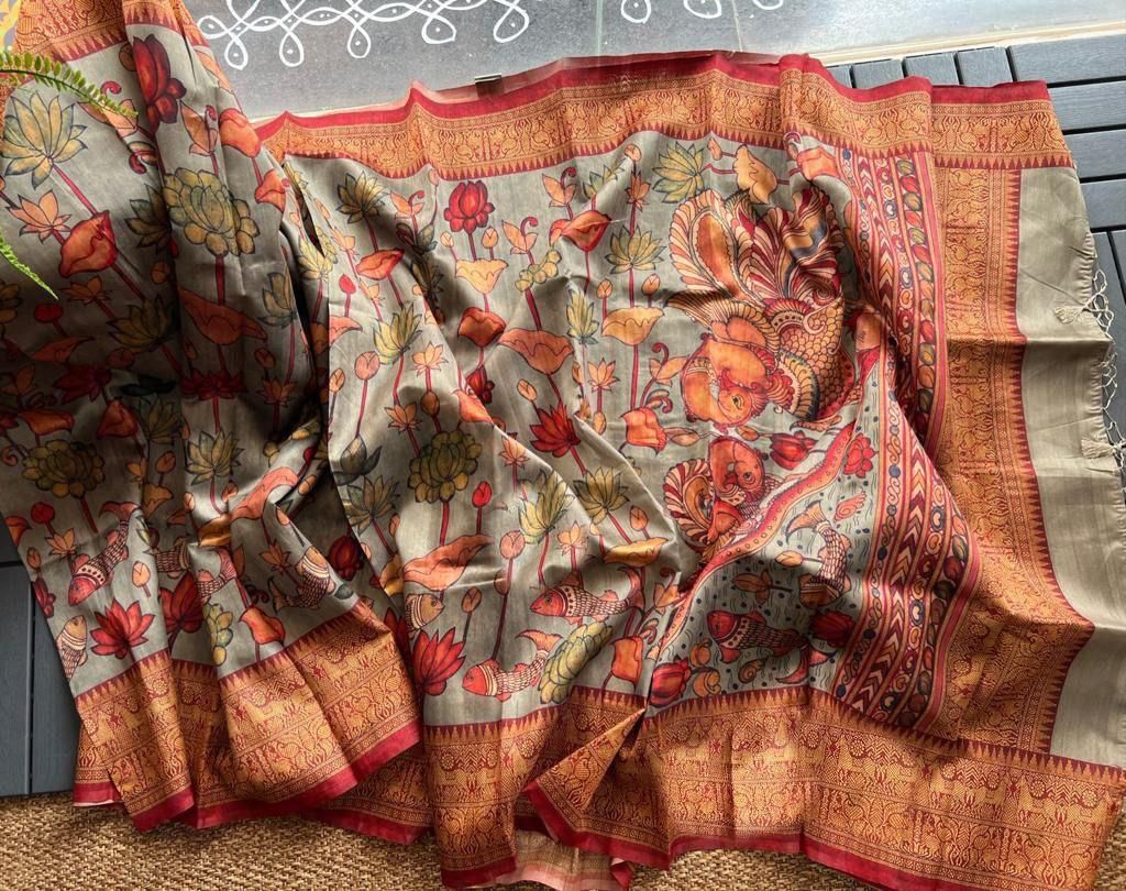 Digital Kalamkari Print Saree
