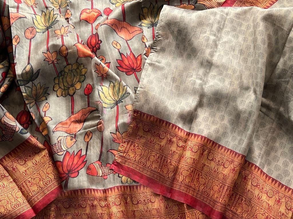 Digital Kalamkari Print Saree
