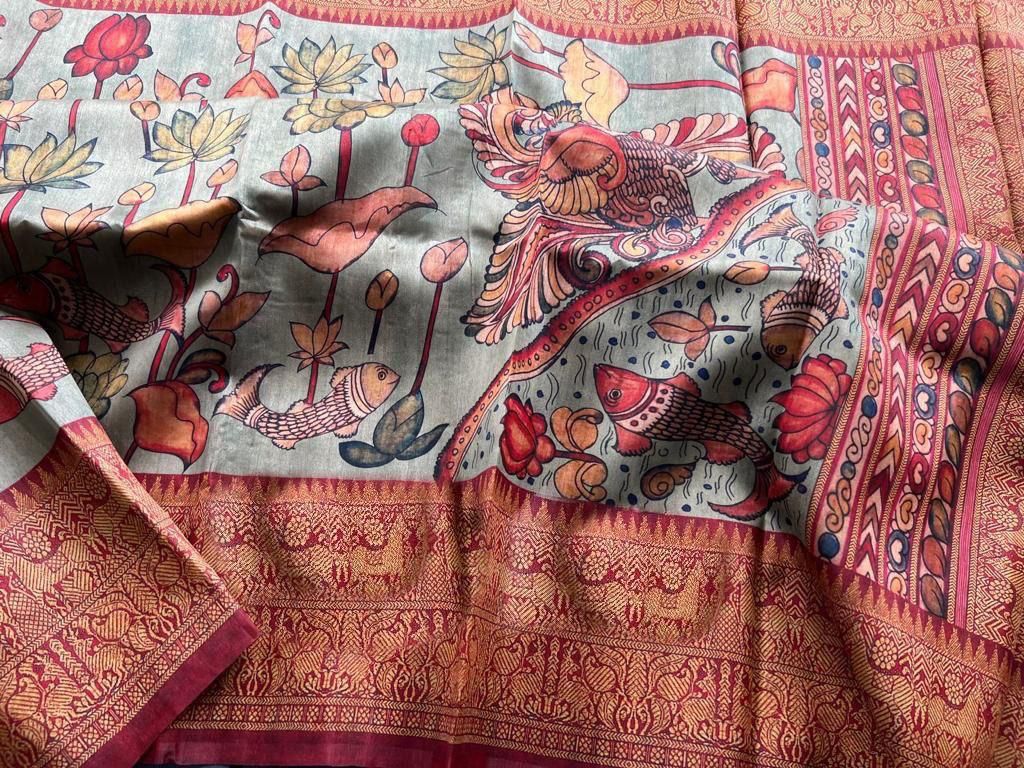 Digital Kalamkari Print Saree