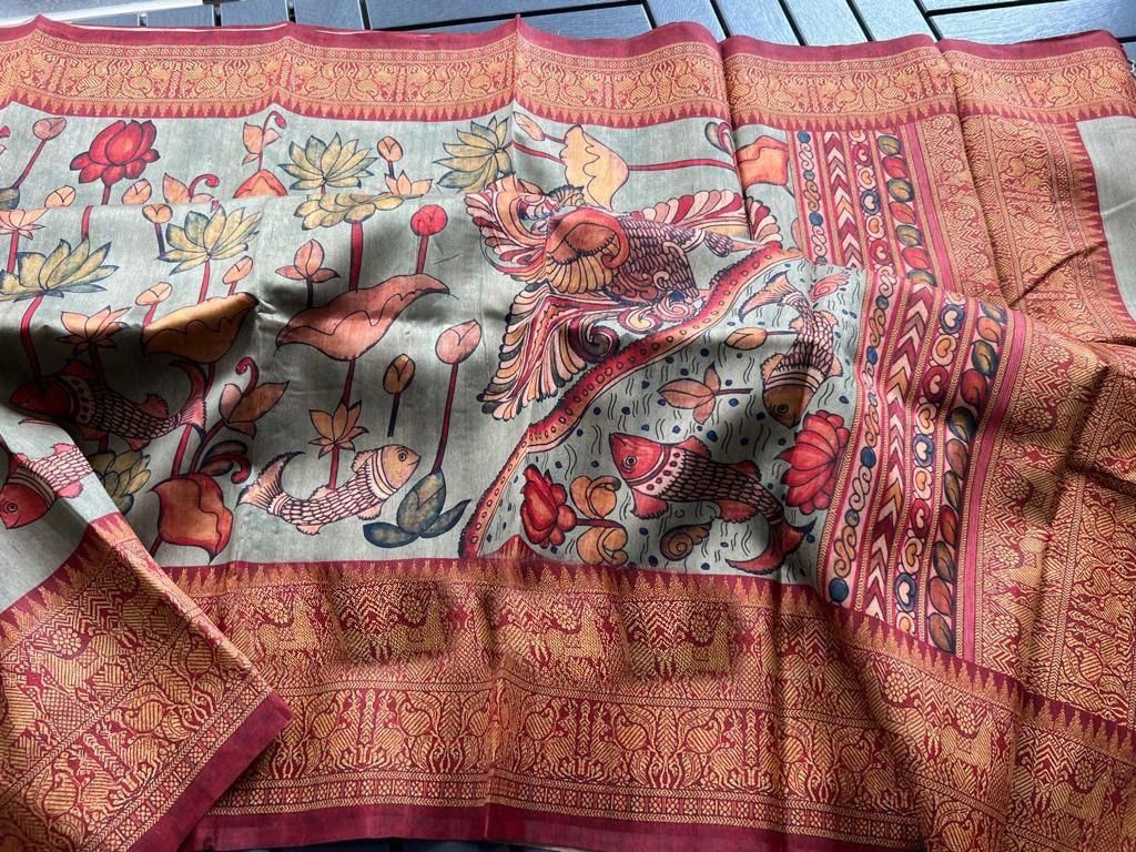 Digital Kalamkari Print Saree