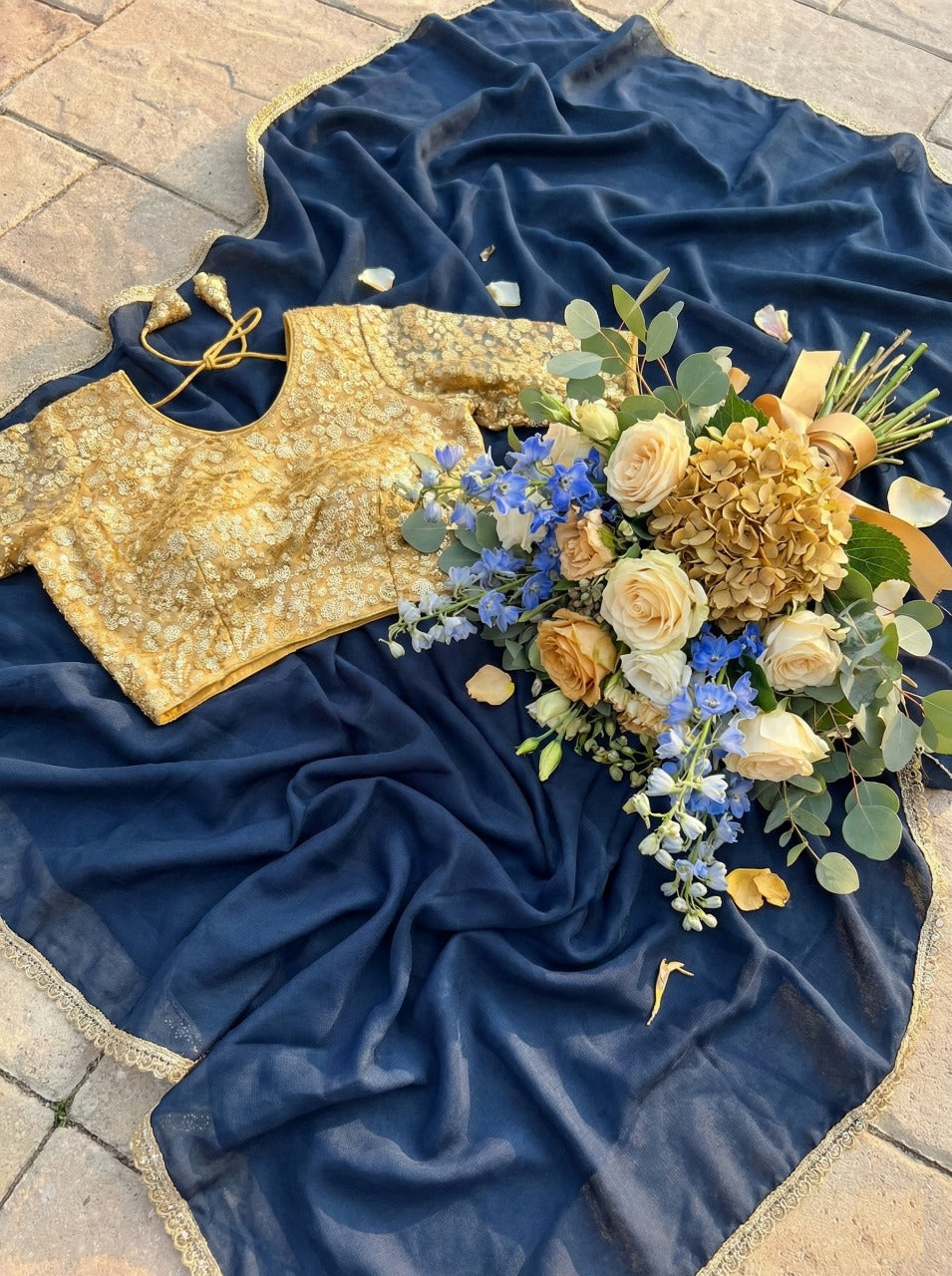 Georgette Saree With Art Silk Stitched Blouse