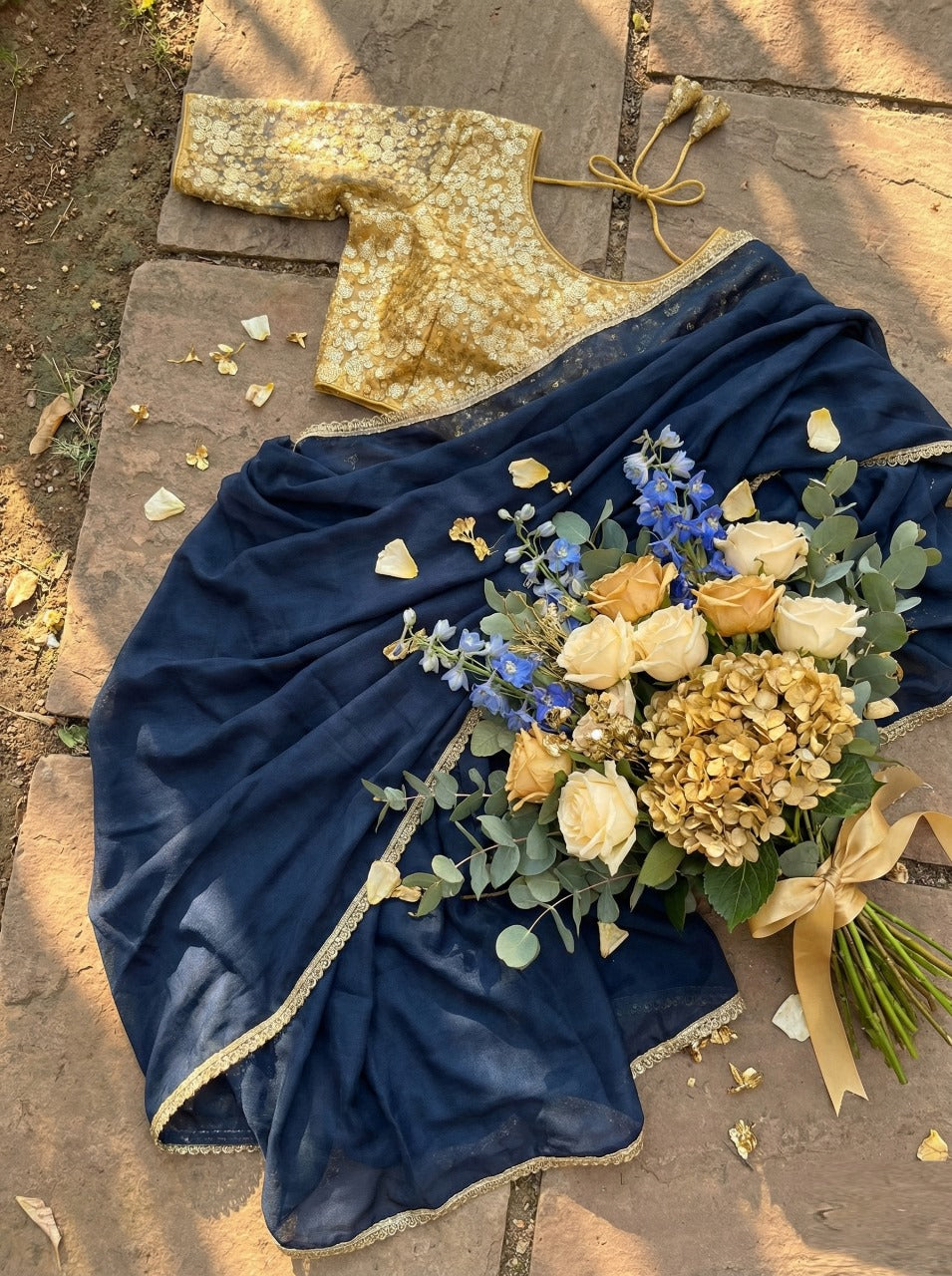 Georgette Saree With Art Silk Stitched Blouse