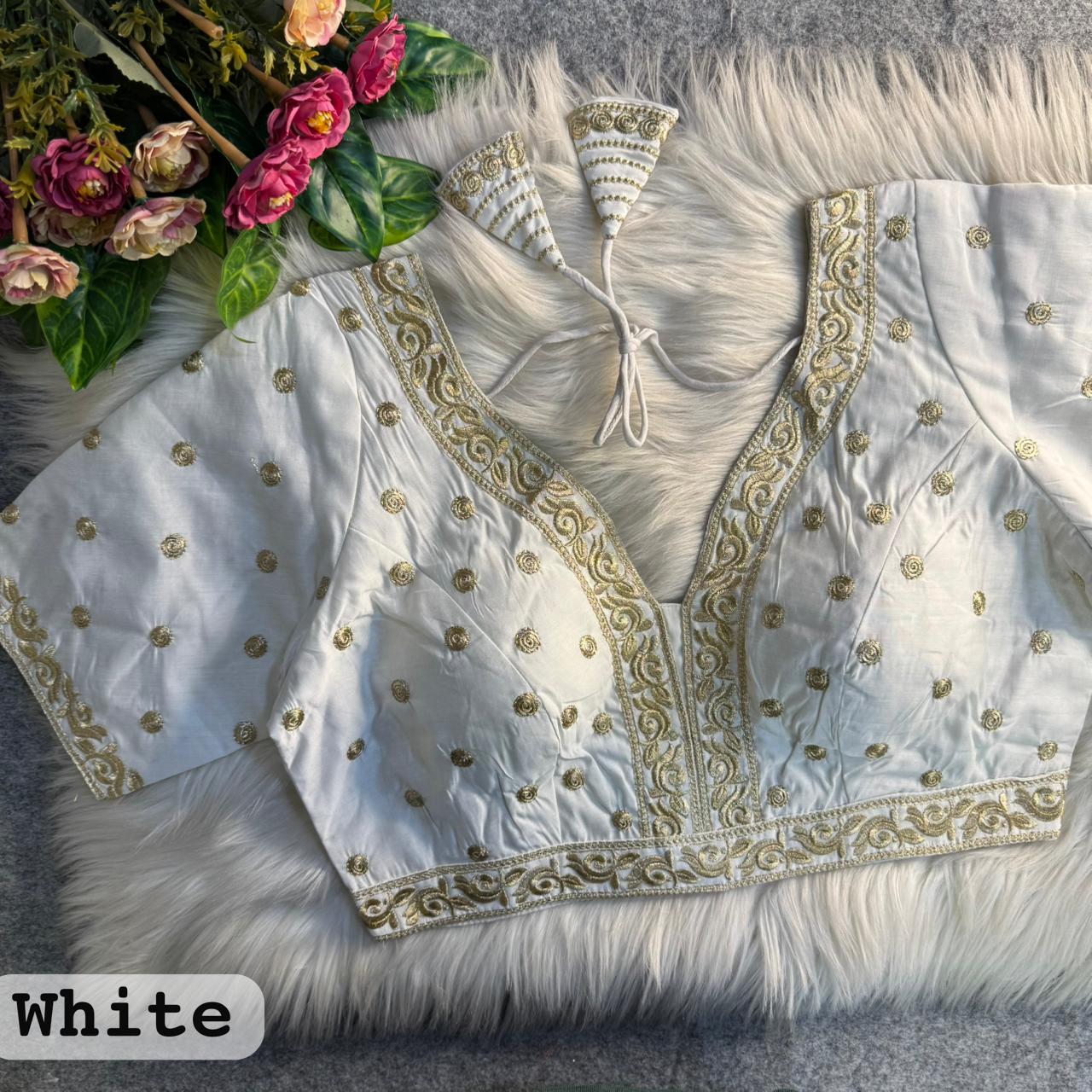 Partywear roman silk blouse