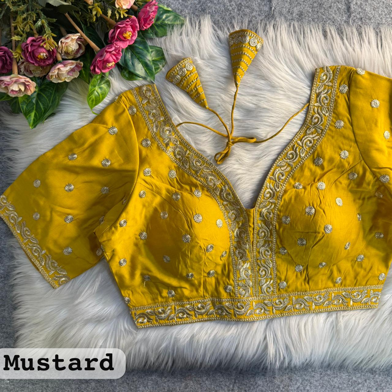 Partywear roman silk blouse