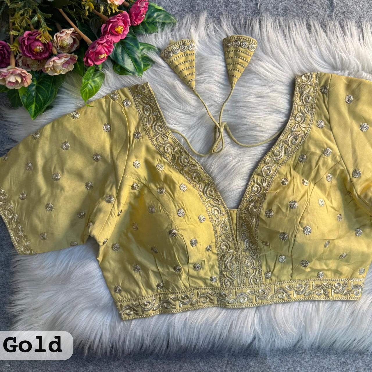 Partywear roman silk blouse