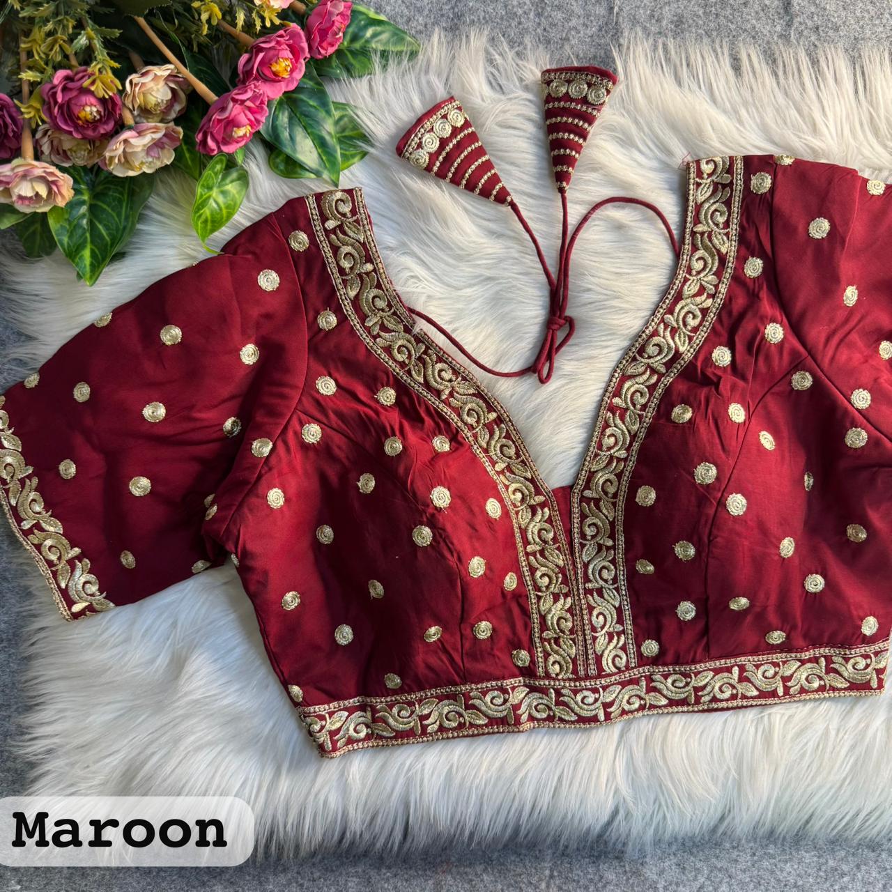 Partywear roman silk blouse