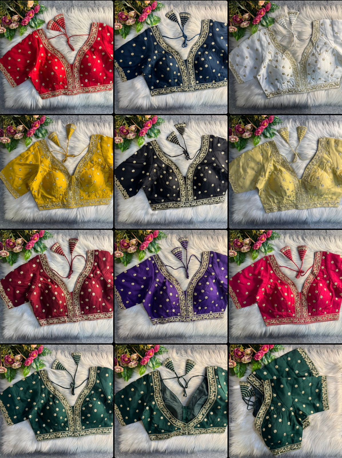 Partywear roman silk blouse