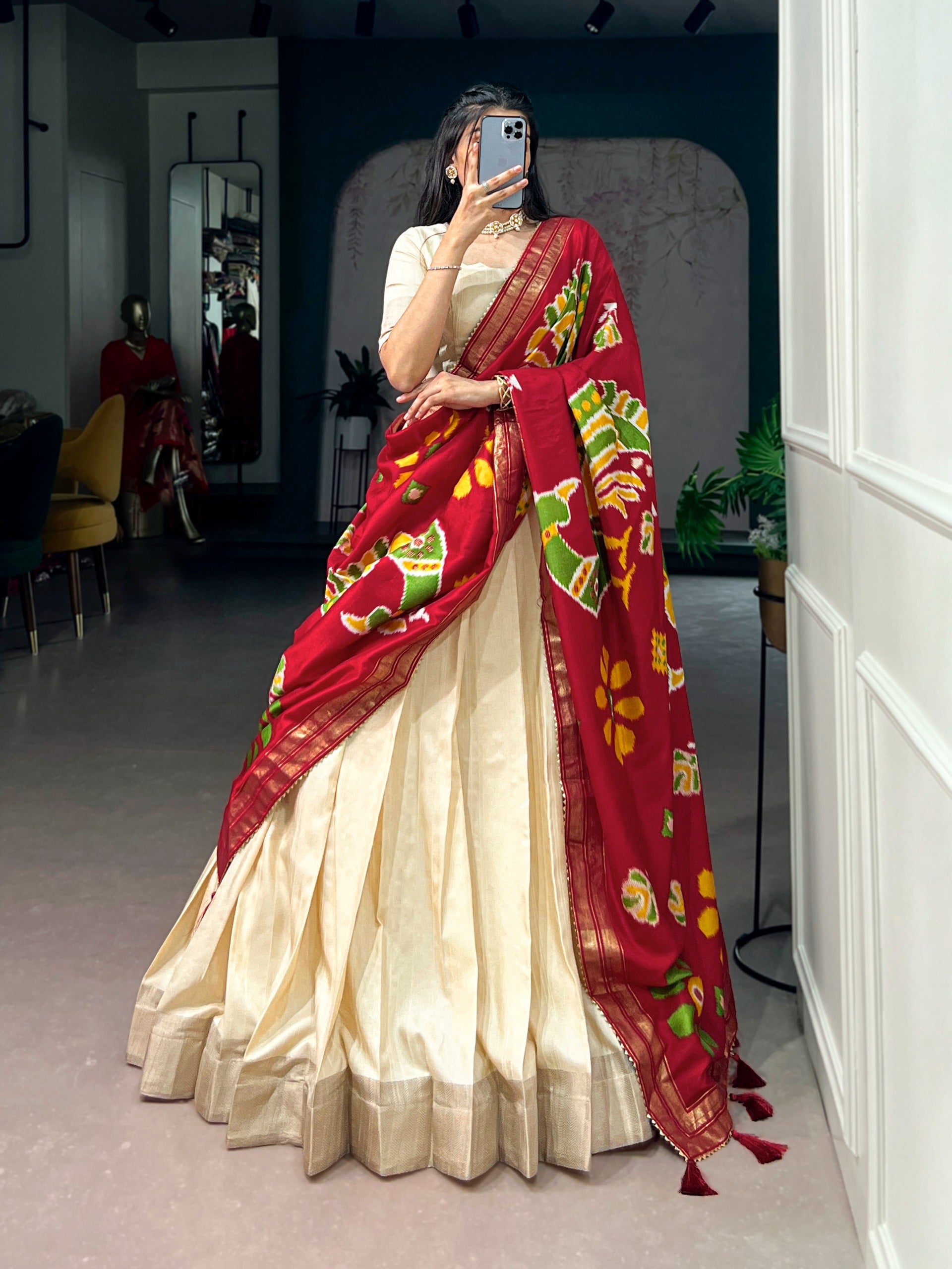 Poly Kotha Tasar Fabric Lehenga