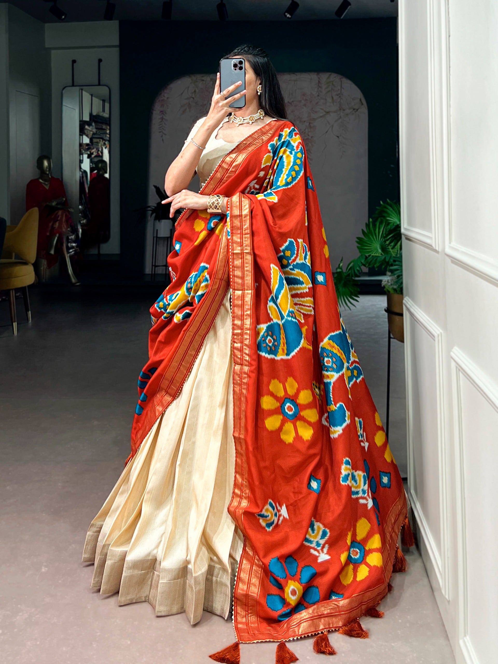 Poly Kotha Tasar Fabric Lehenga