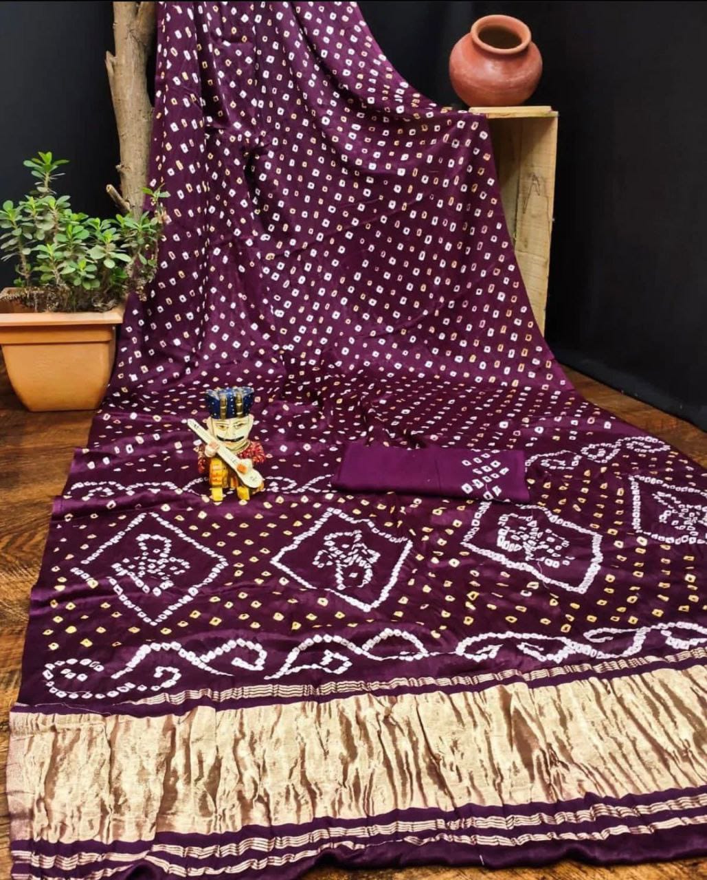 Gaji Silk Original Bandhani Saree ❤️