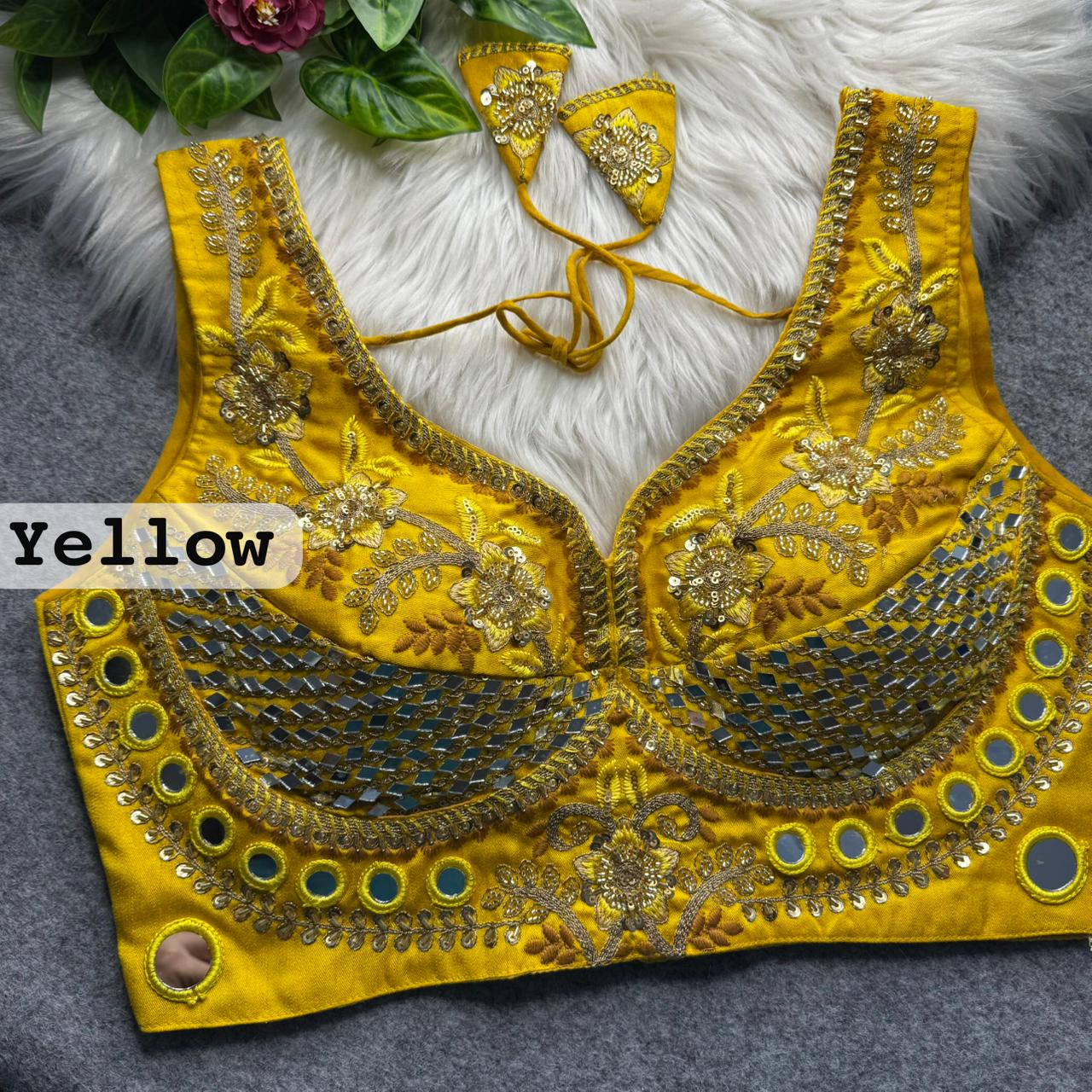 SABYASACHI INSPIRED BEADS & REAL MIRROR WORK BLOUSE