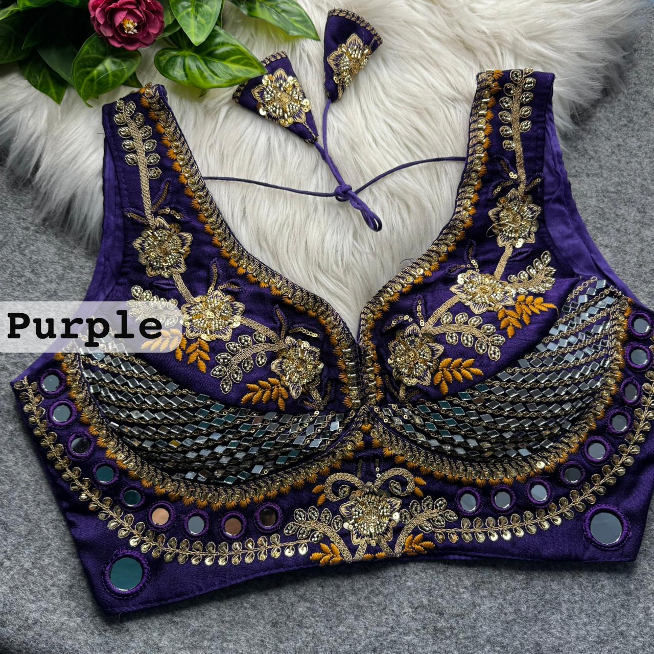 SABYASACHI INSPIRED BEADS & REAL MIRROR WORK BLOUSE