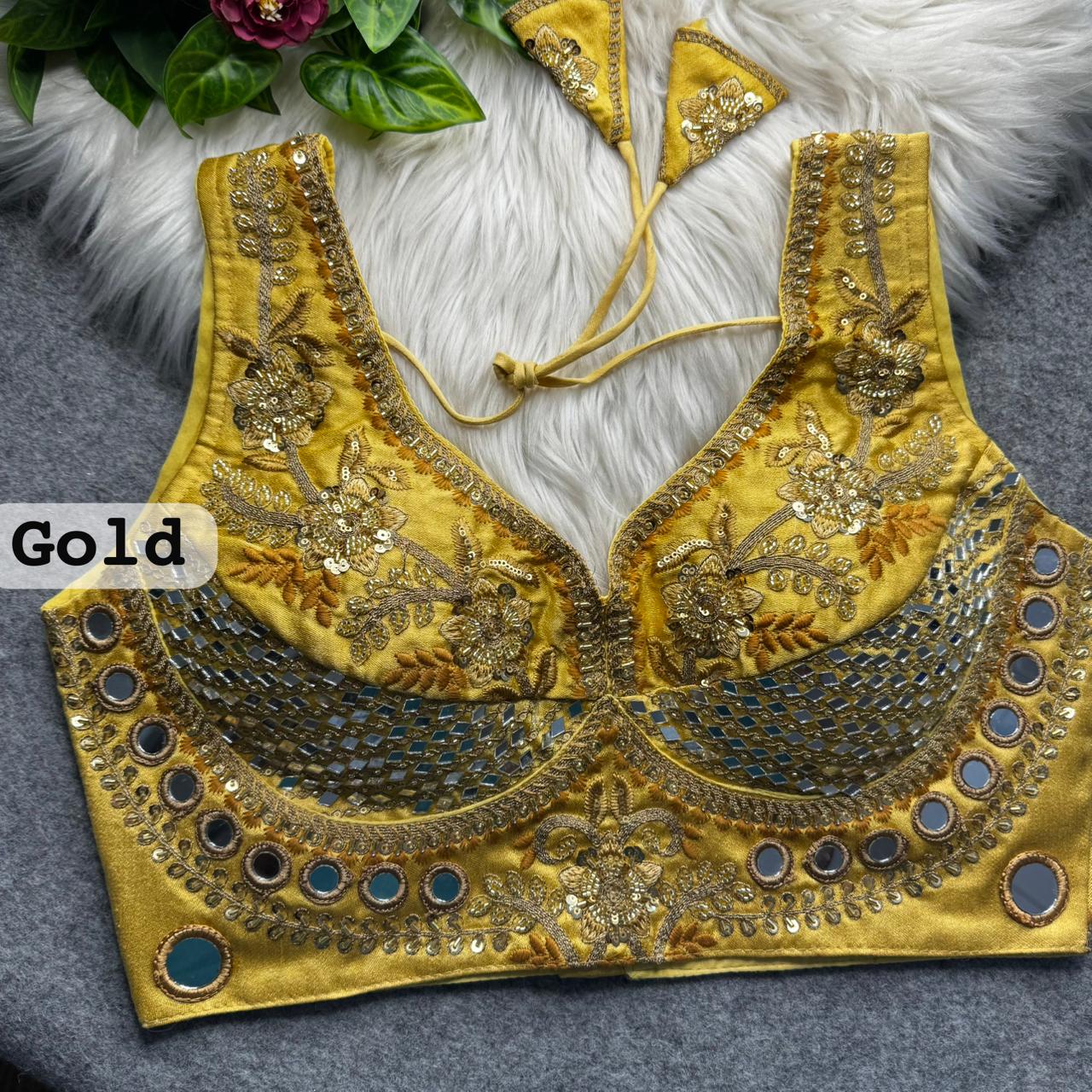 SABYASACHI INSPIRED BEADS & REAL MIRROR WORK BLOUSE