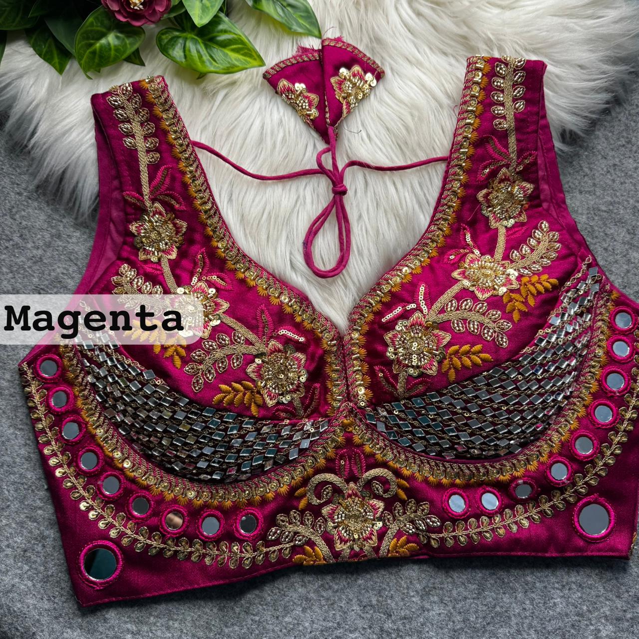 SABYASACHI INSPIRED BEADS & REAL MIRROR WORK BLOUSE