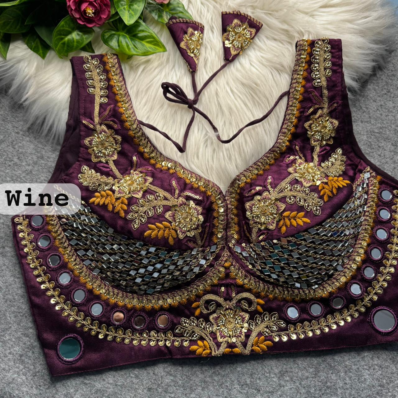 SABYASACHI INSPIRED BEADS & REAL MIRROR WORK BLOUSE