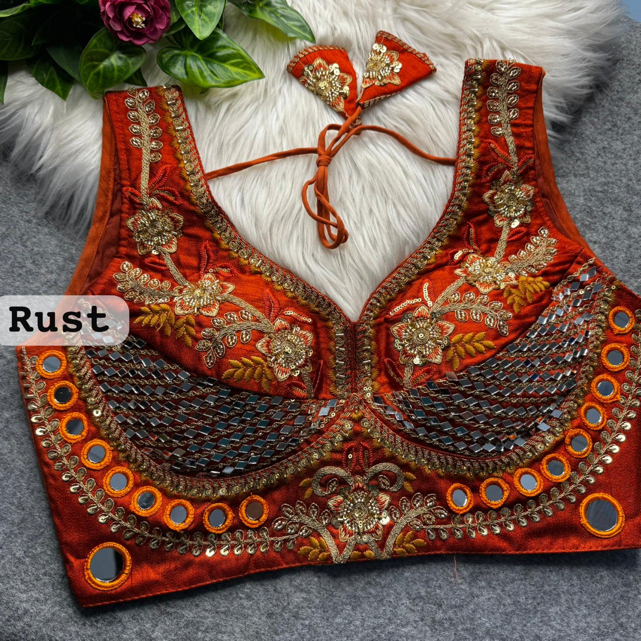 SABYASACHI INSPIRED BEADS & REAL MIRROR WORK BLOUSE