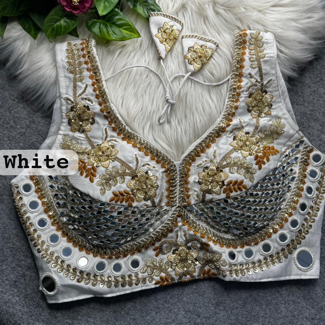 SABYASACHI INSPIRED BEADS & REAL MIRROR WORK BLOUSE
