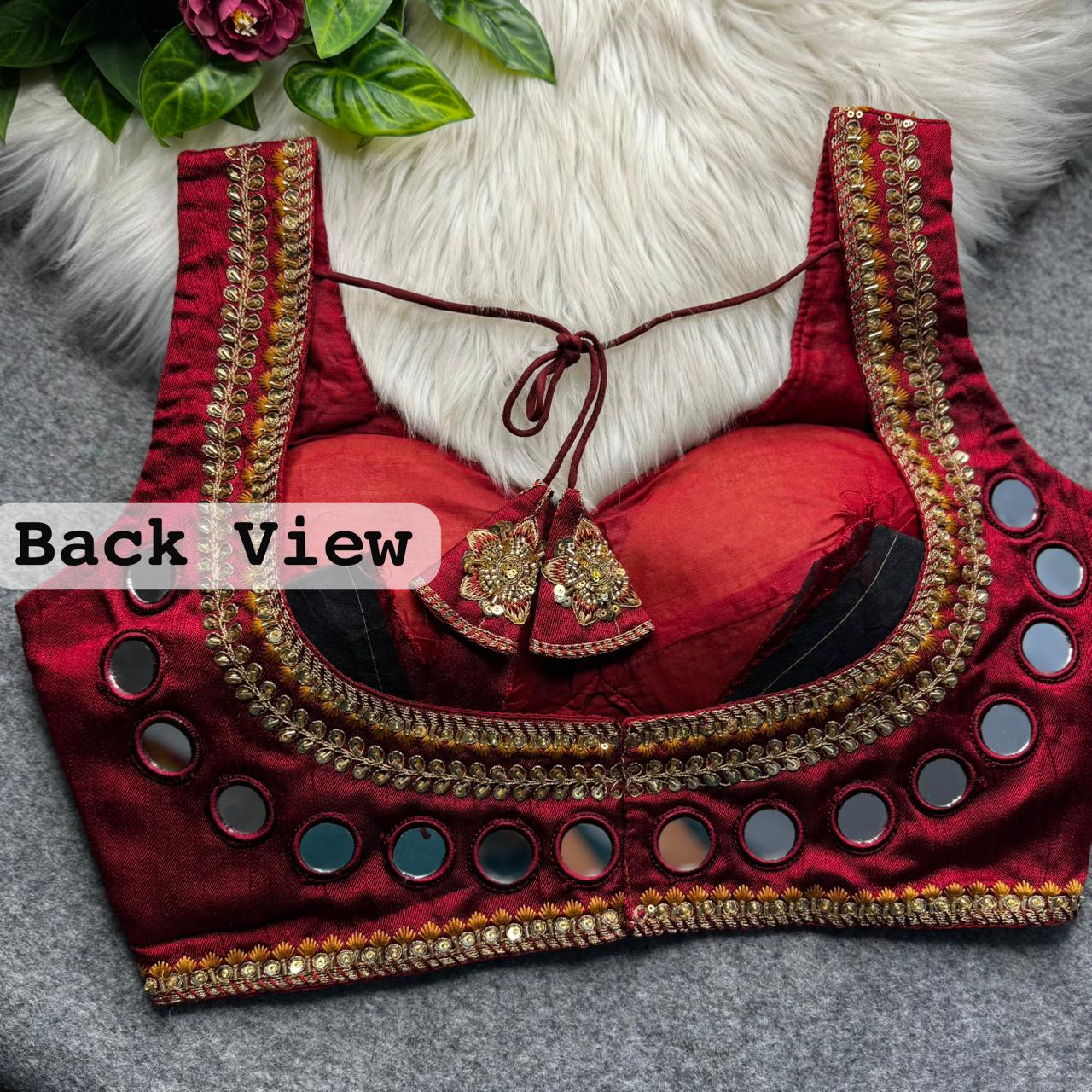 SABYASACHI INSPIRED BEADS & REAL MIRROR WORK BLOUSE