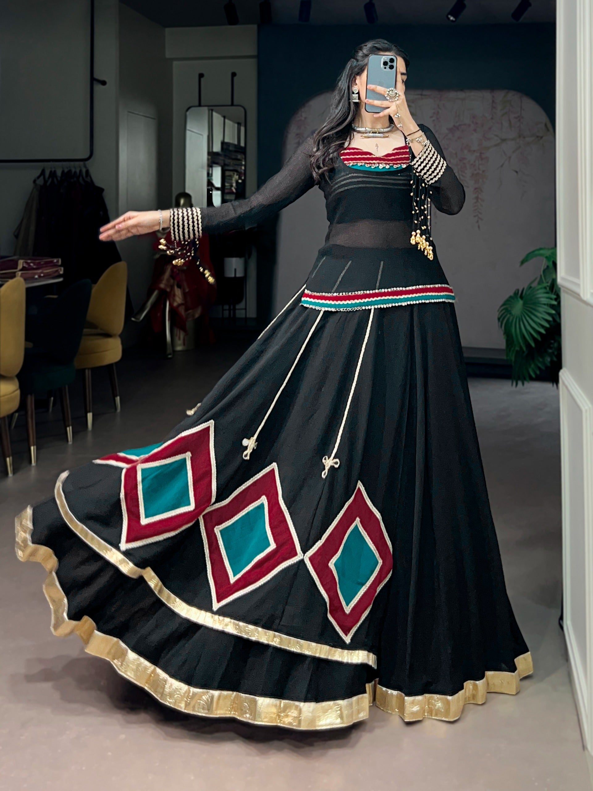 Marble fabric Navratri outfit