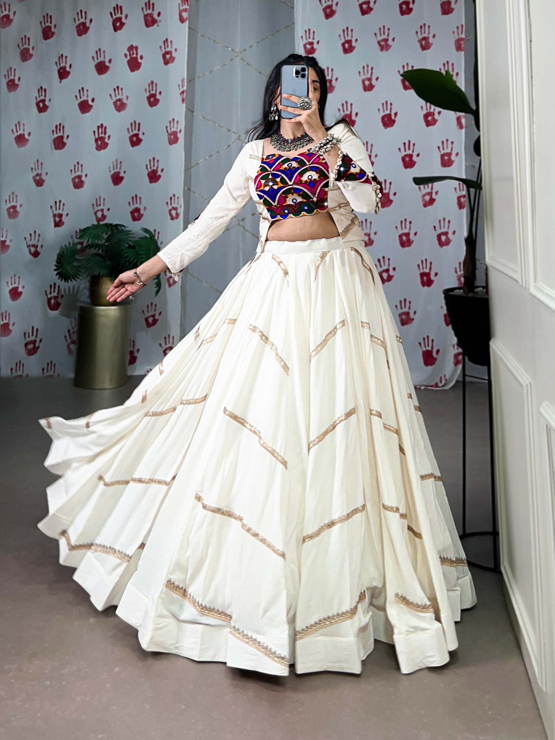 Crafted for Garba, Styled with Mirror Work.