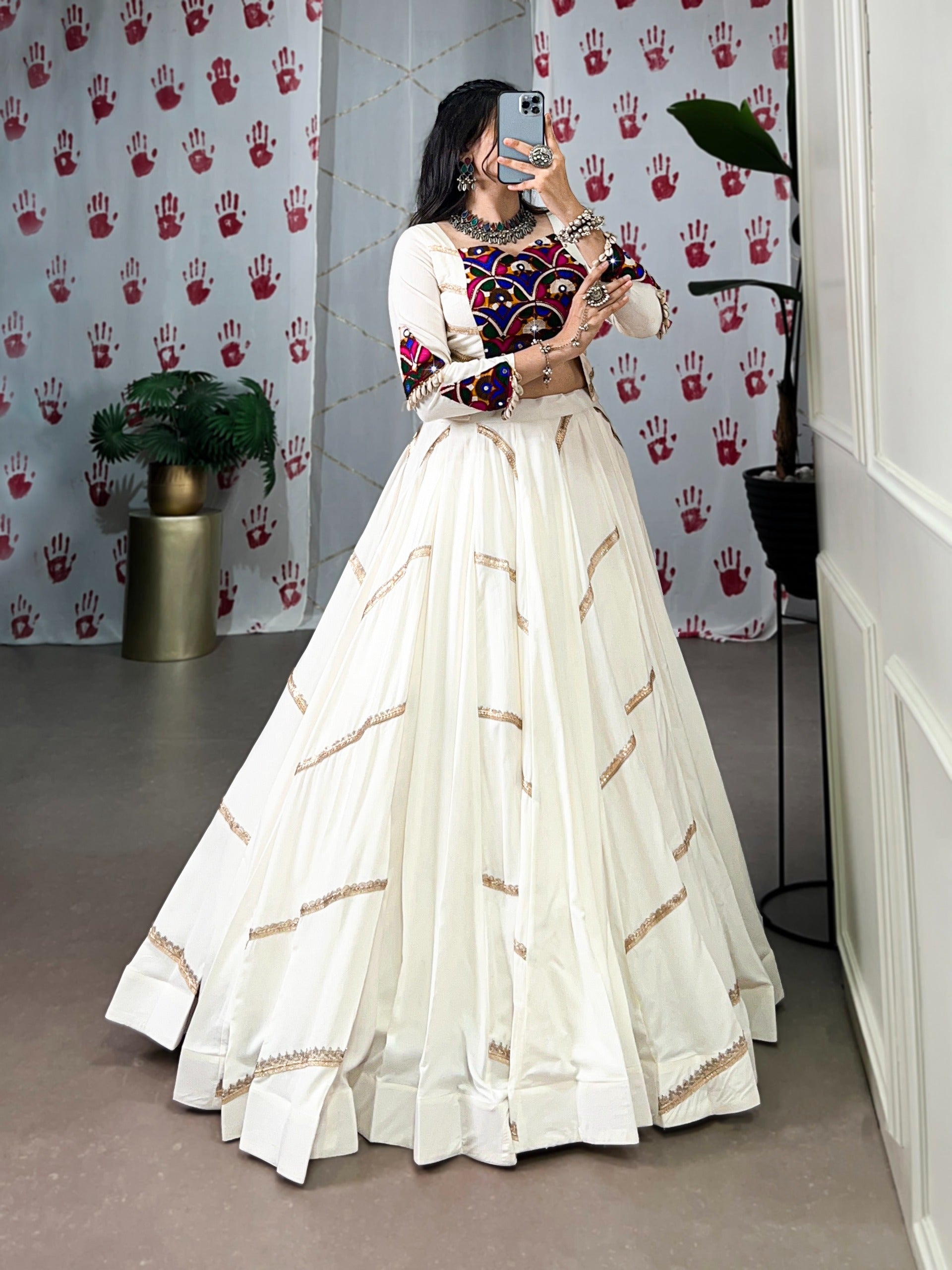 Crafted for Garba, Styled with Mirror Work.
