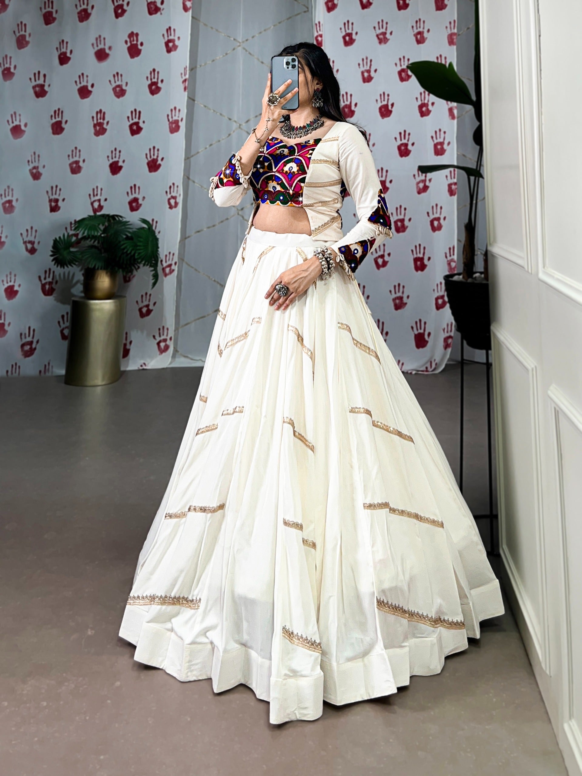 Crafted for Garba, Styled with Mirror Work.