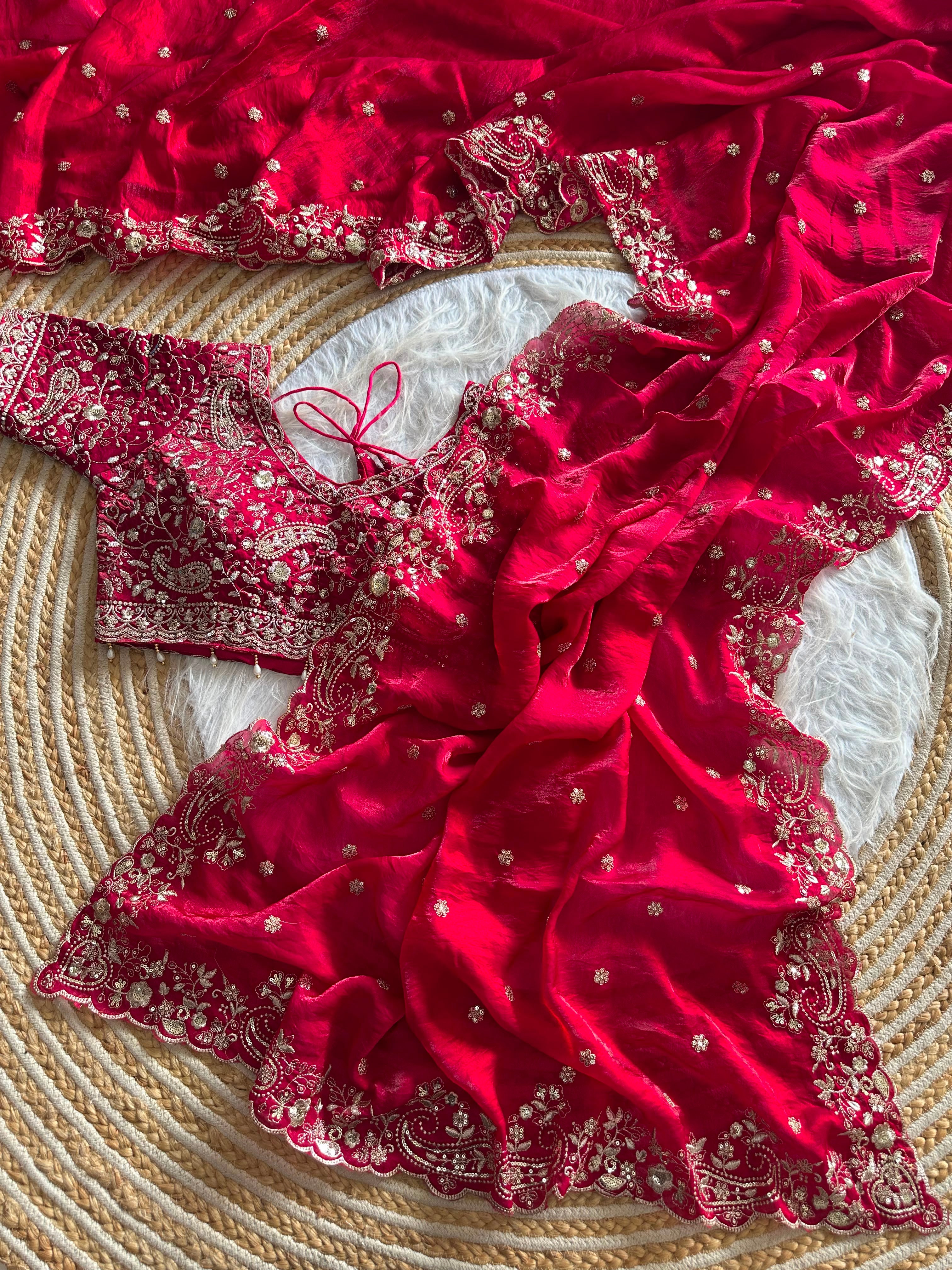 Exclusive pure soft fandy satin silk saree