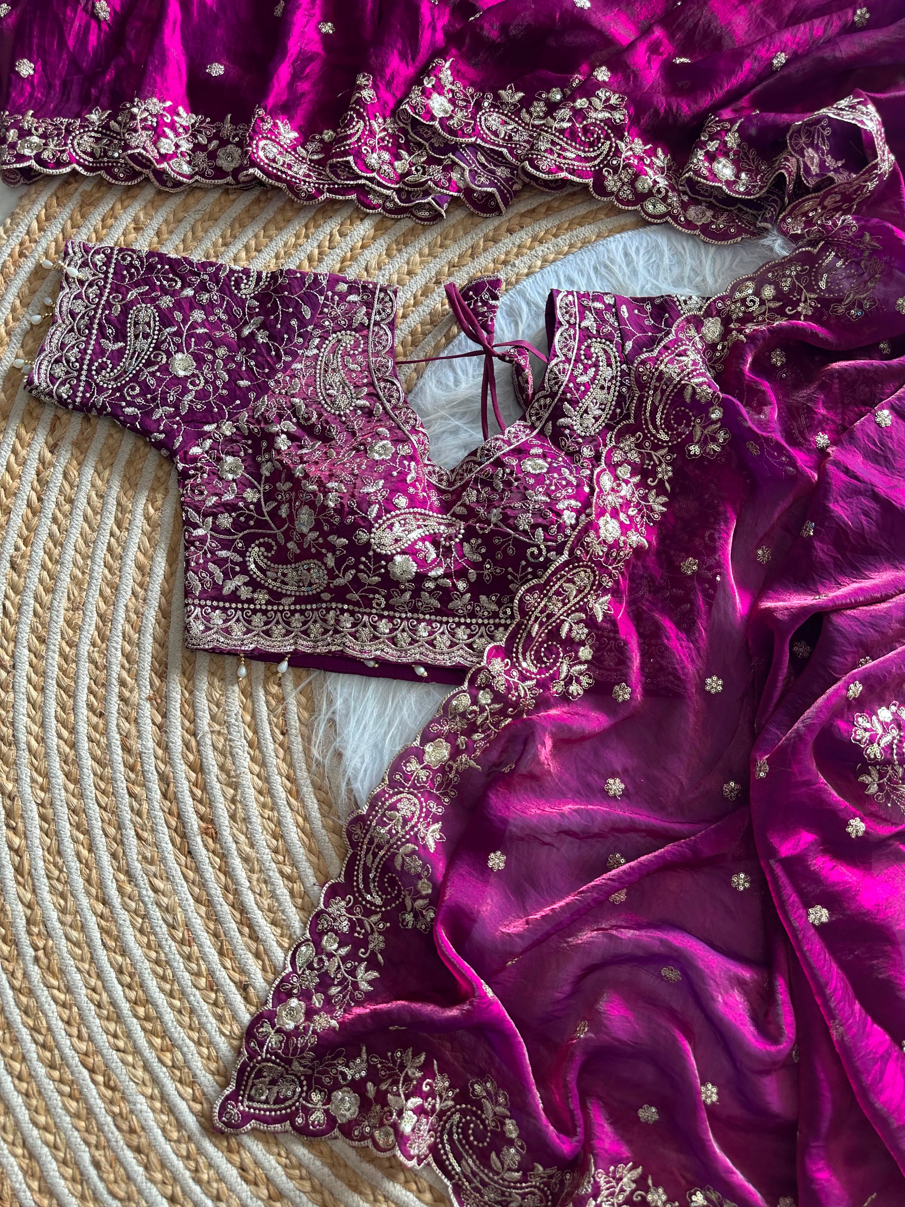 Exclusive pure soft fandy satin silk saree