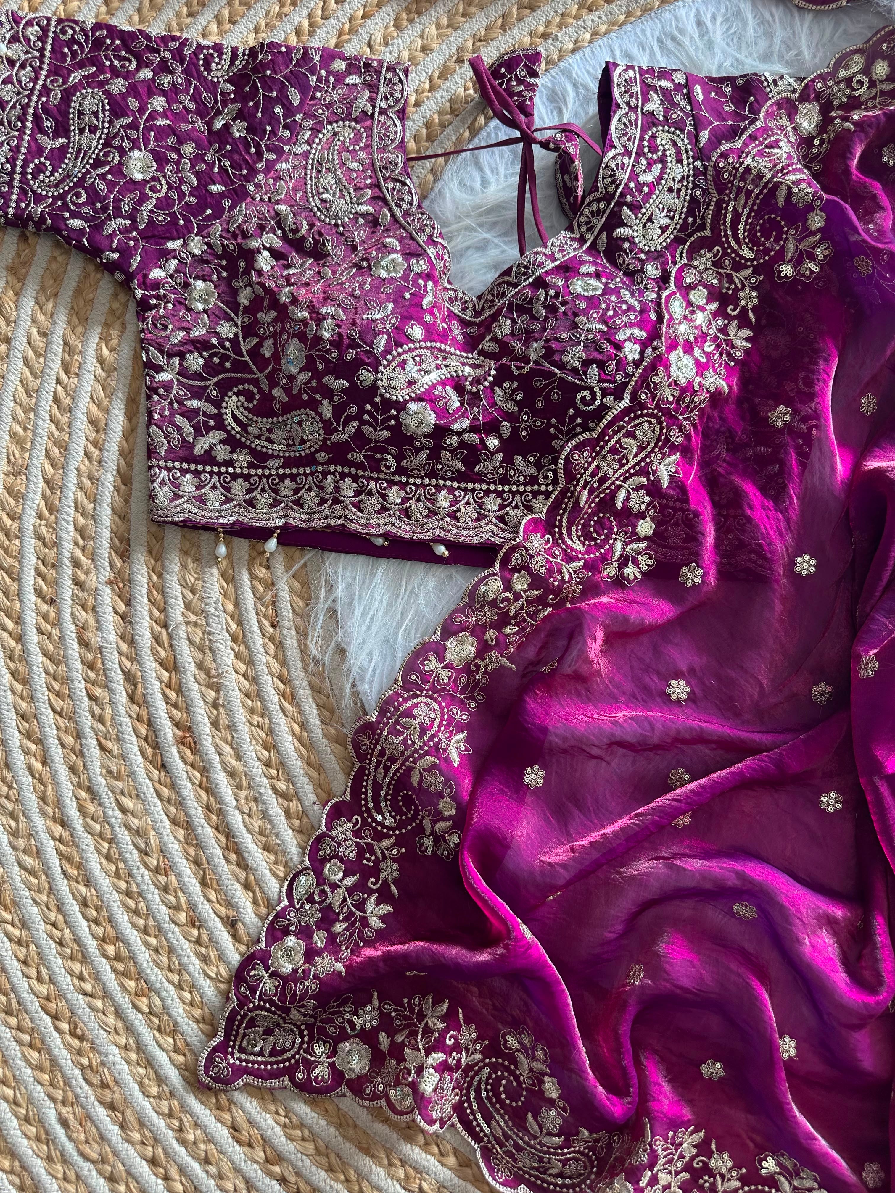 Exclusive pure soft fandy satin silk saree