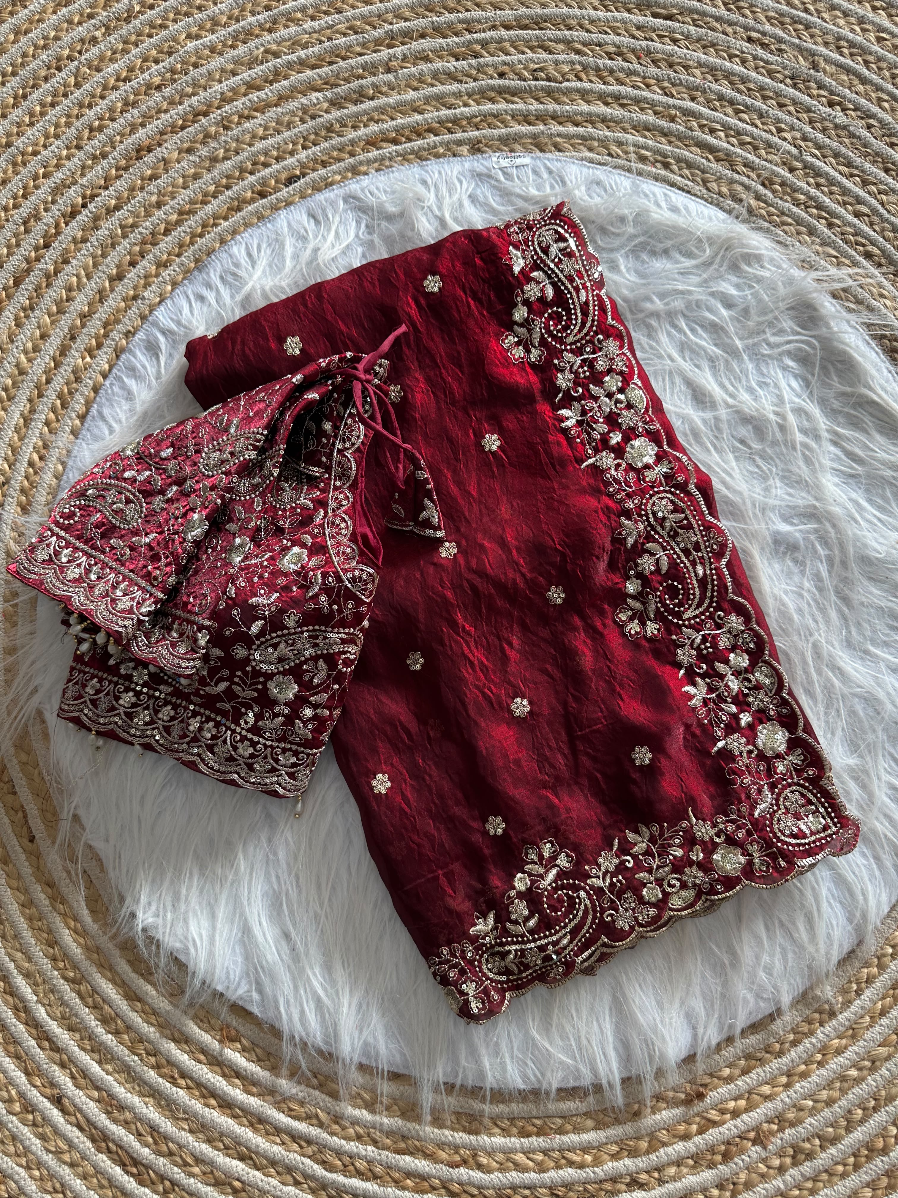 Exclusive pure soft fandy satin silk saree