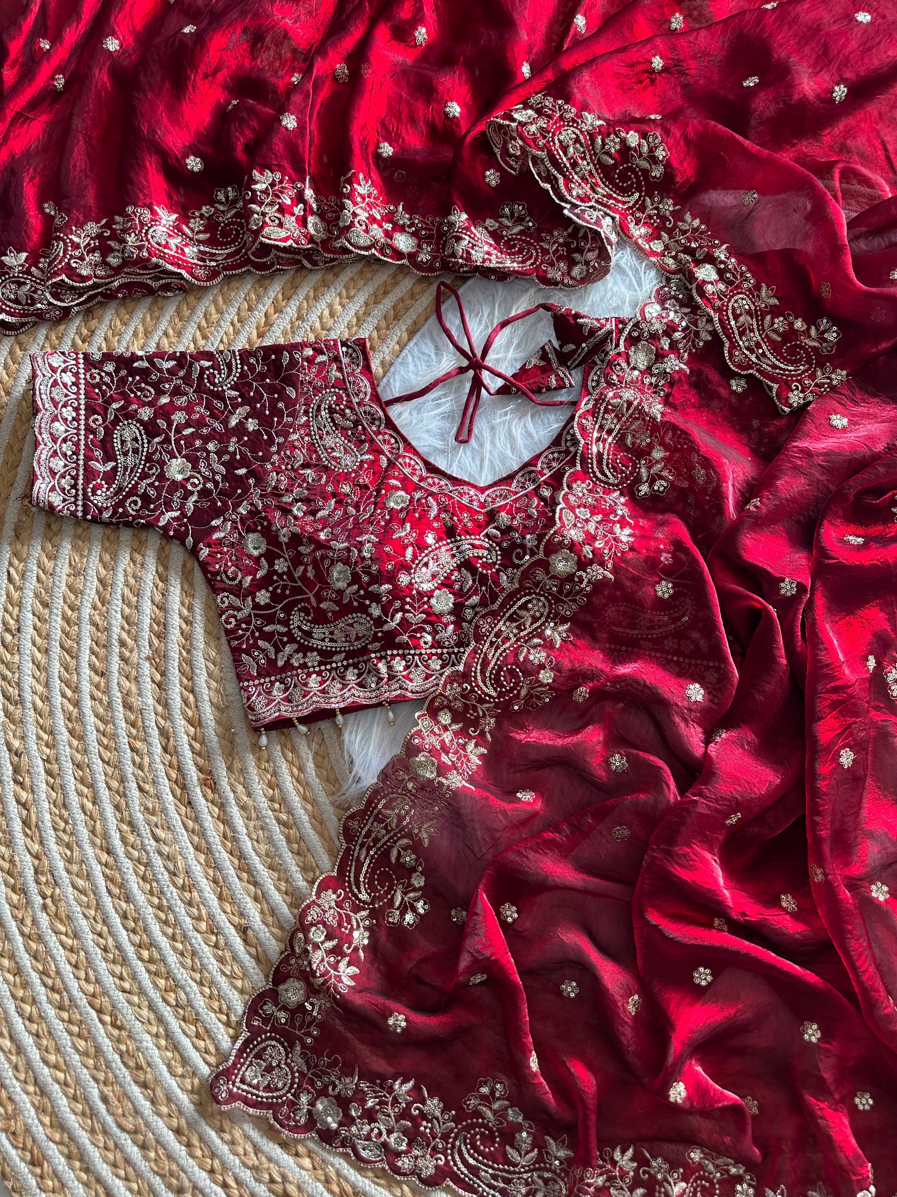 Exclusive pure soft fandy satin silk saree
