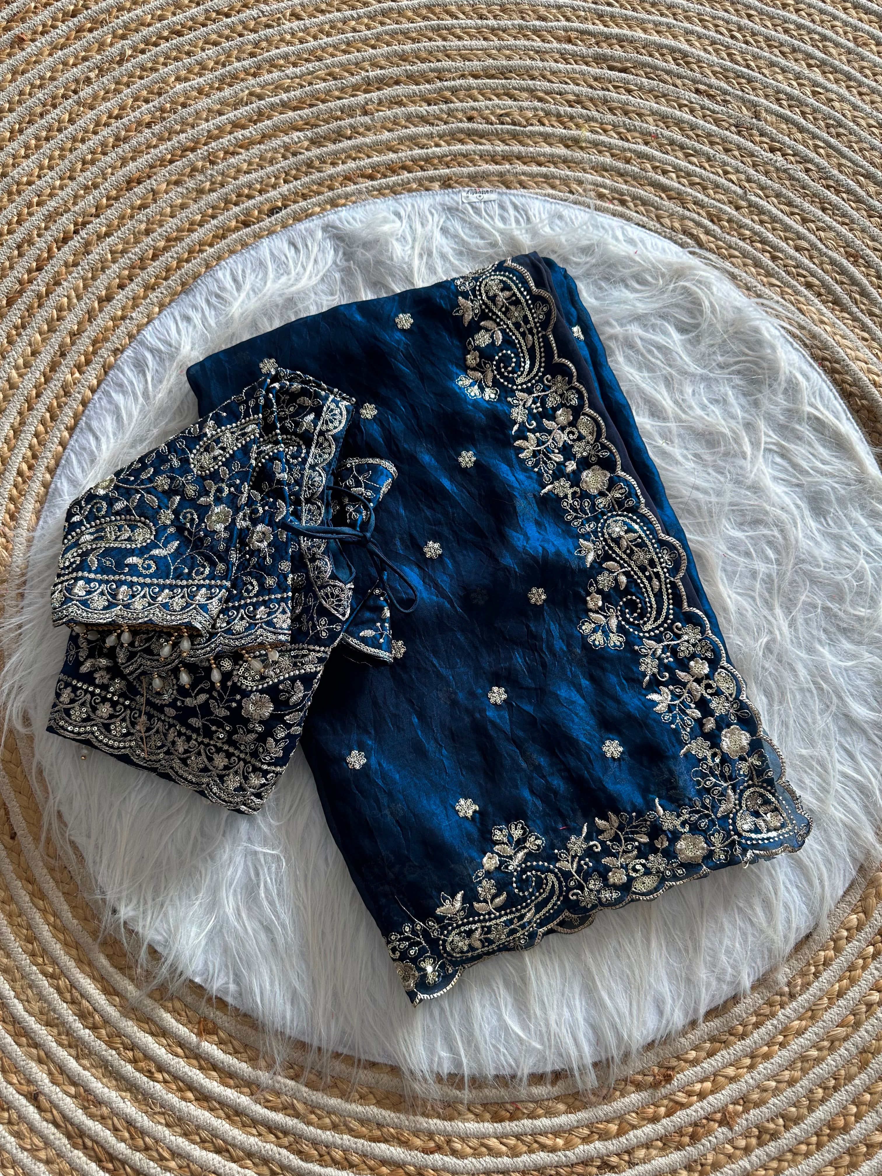 Exclusive pure soft fandy satin silk saree