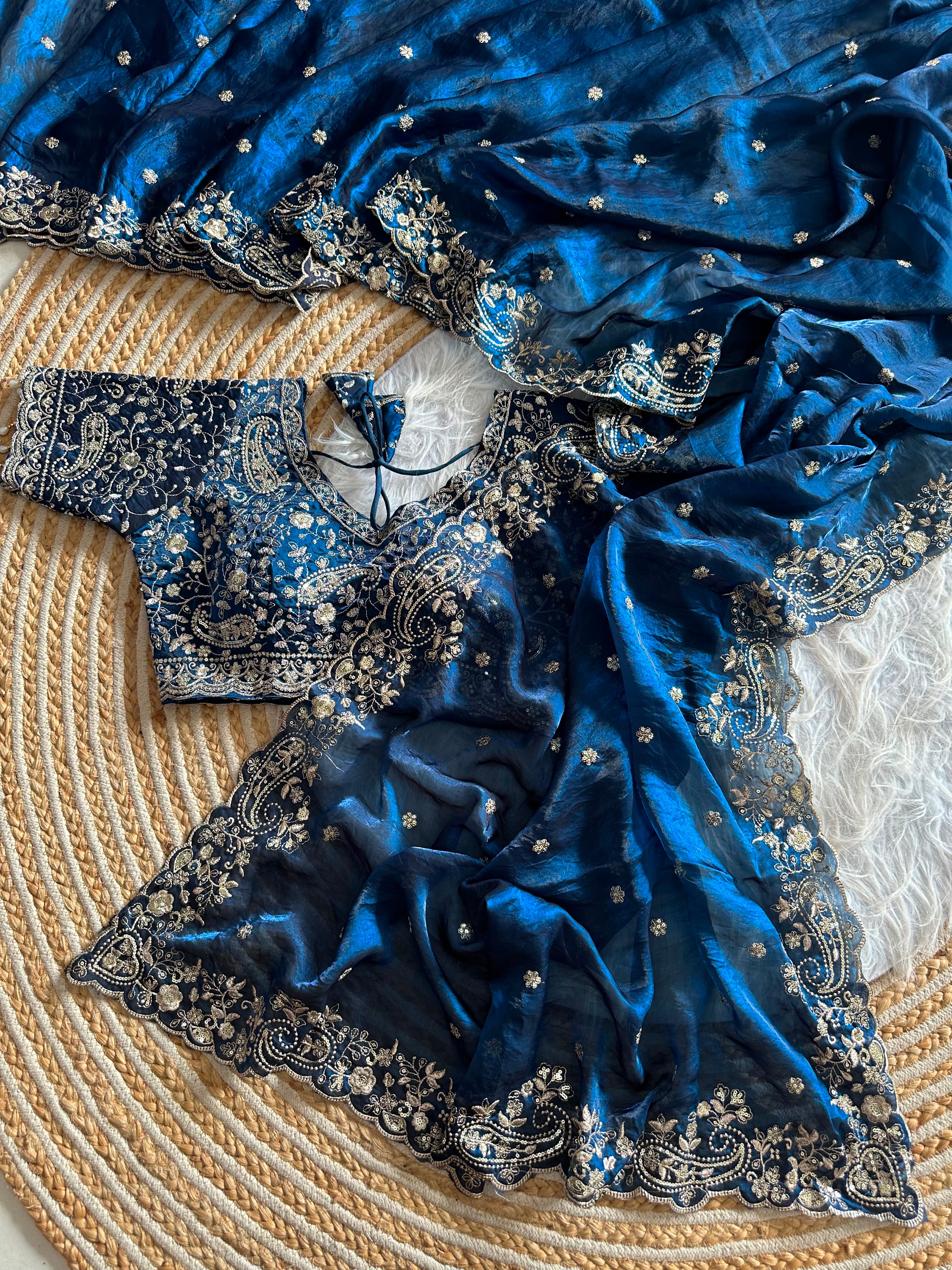 Exclusive pure soft fandy satin silk saree
